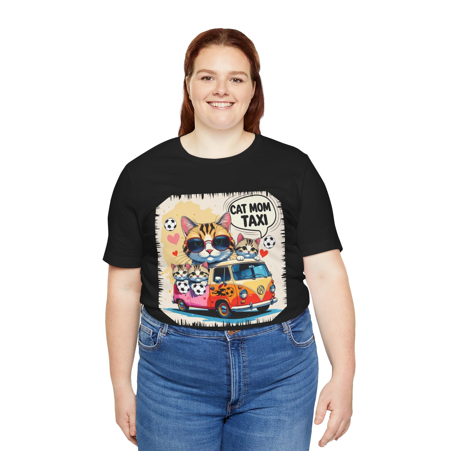 Cat Mom Taxi T-shirt Funny Chaos Soccer Carpool Meow Squad Humor