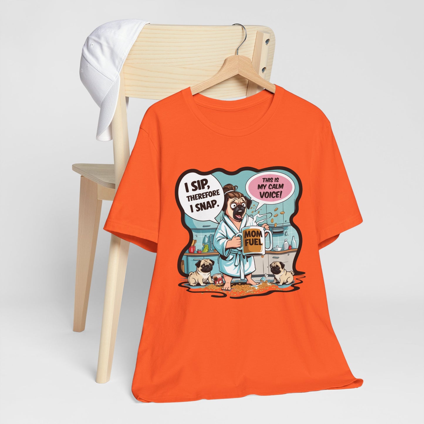 Coffee Pug Mama T-shirt Overworked Funny Tired Chaotic Kitchen