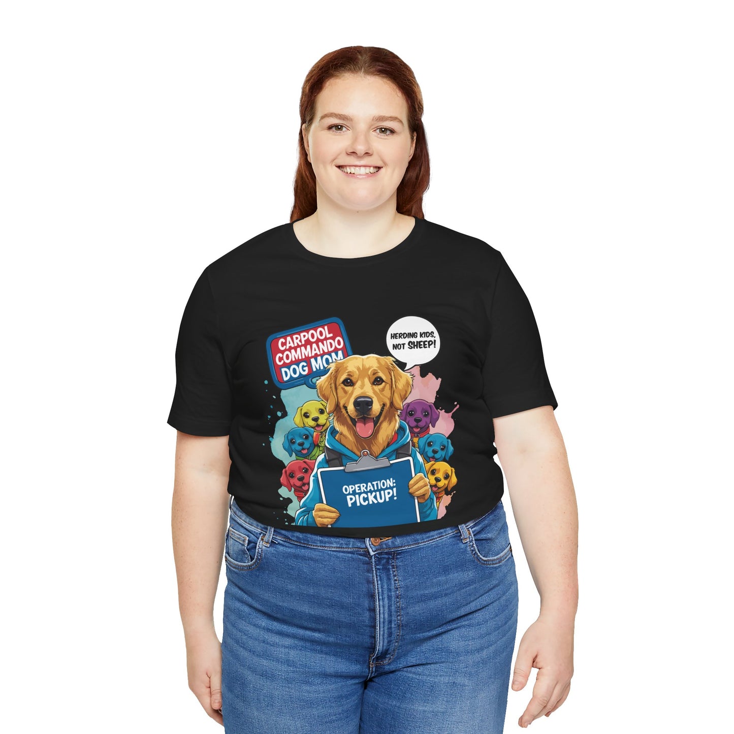 Dog Mom T-shirt, Carpool Commando School Pickup Survival, Funny Family Chaos
