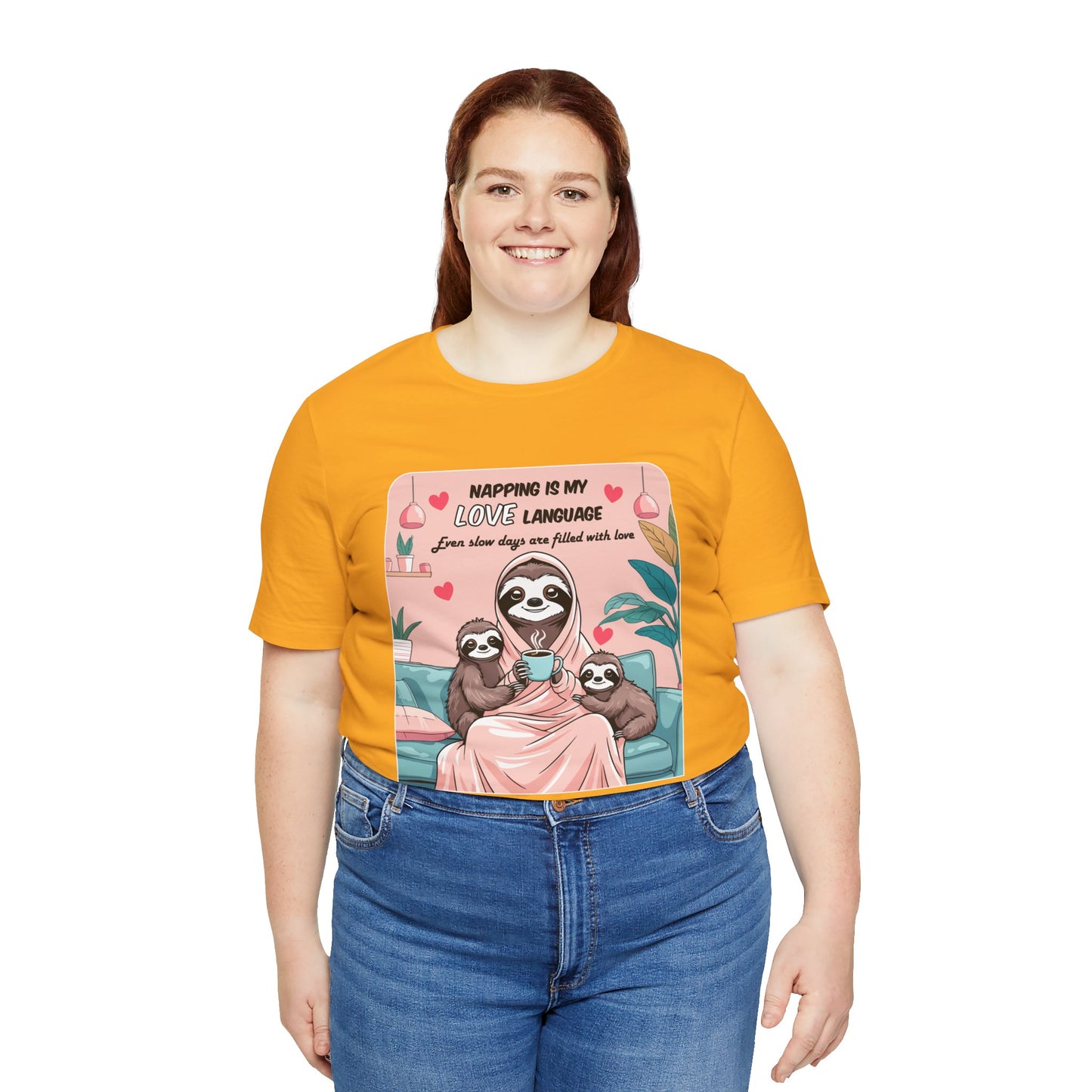 Sloth Mom T-shirt Funny Nap Life Coffee Couch Humor Slow Tired Morning Animal Shirt