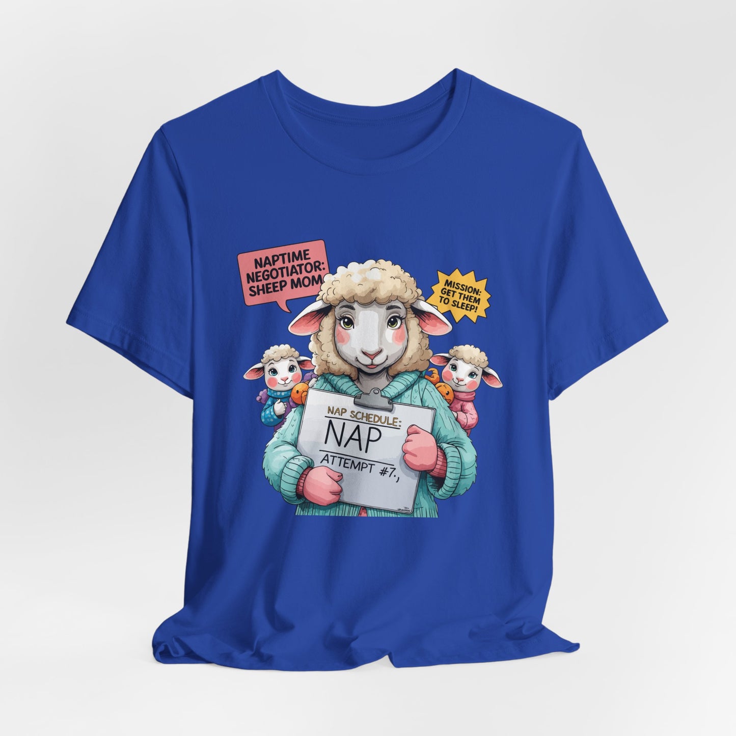 Sheep Mom T-shirt, Cozy Parenting Journey, Funny Sleepy Life Gift