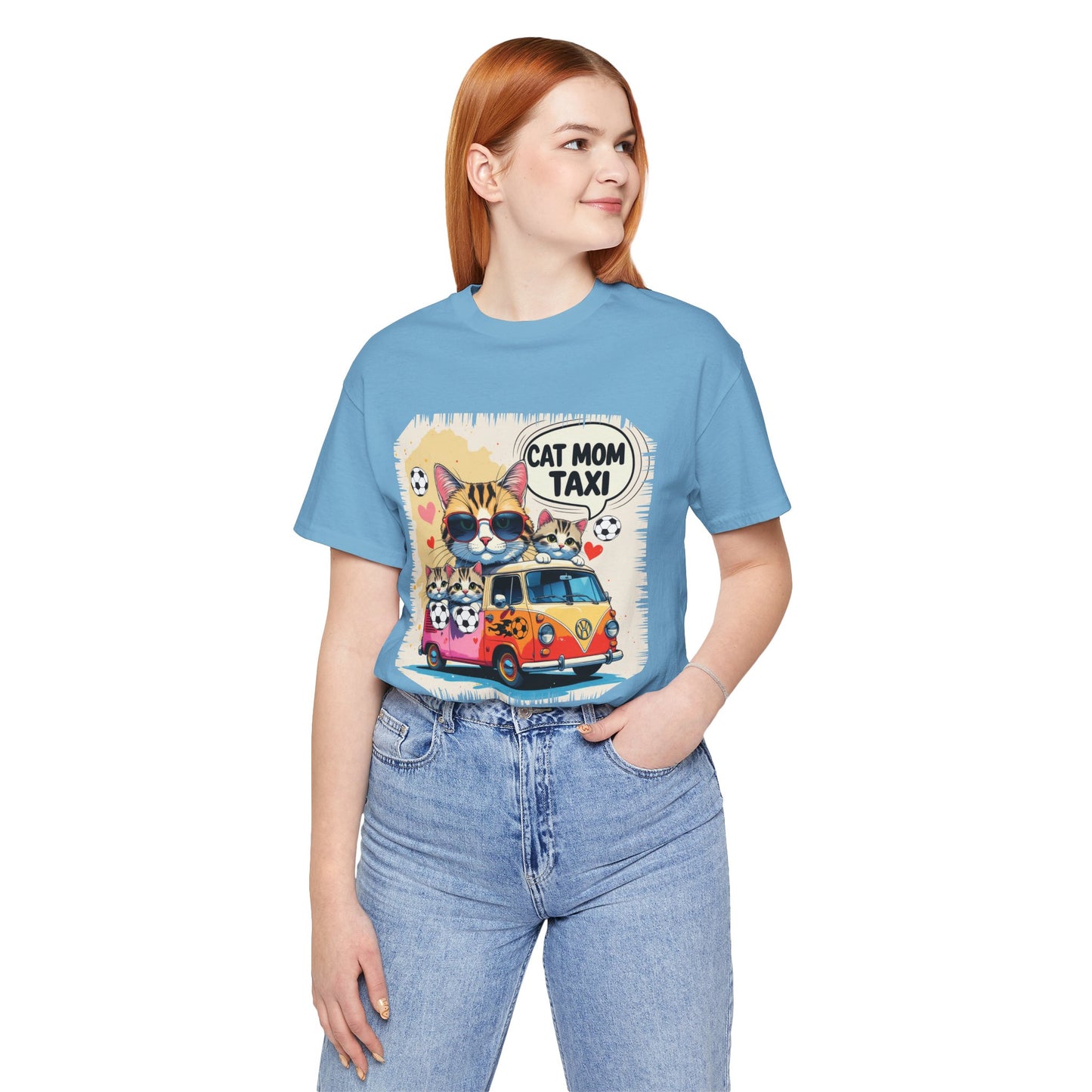 Cat Mom Taxi T-shirt Funny Chaos Soccer Carpool Meow Squad Humor