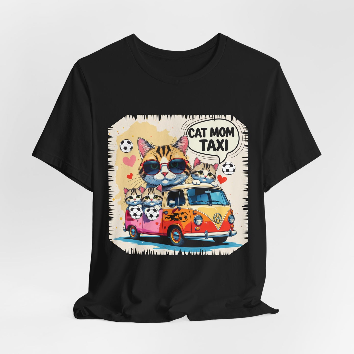Cat Mom Taxi T-shirt Funny Chaos Soccer Carpool Meow Squad Humor