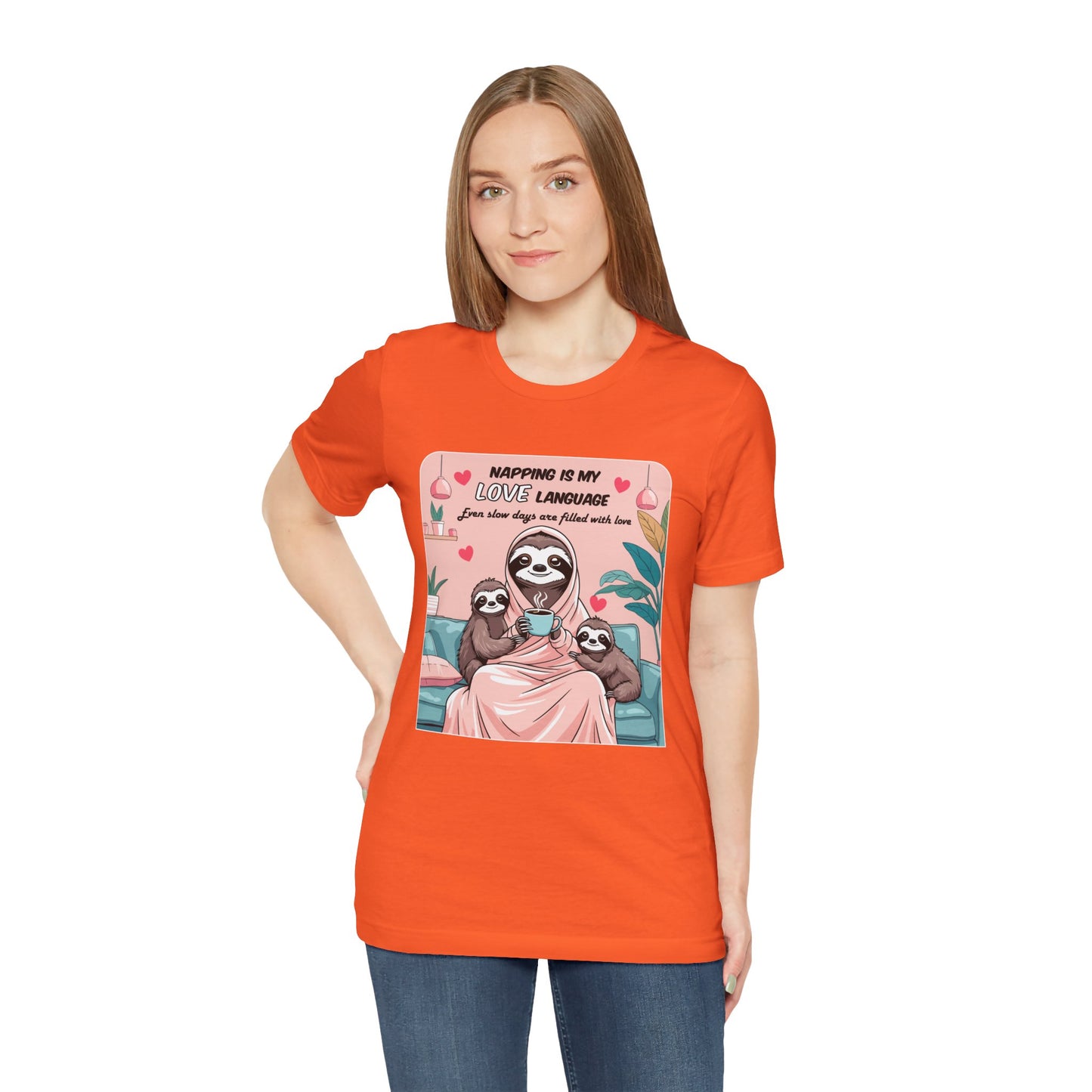 Sloth Mom T-shirt Funny Nap Life Coffee Couch Humor Slow Tired Morning Animal Shirt