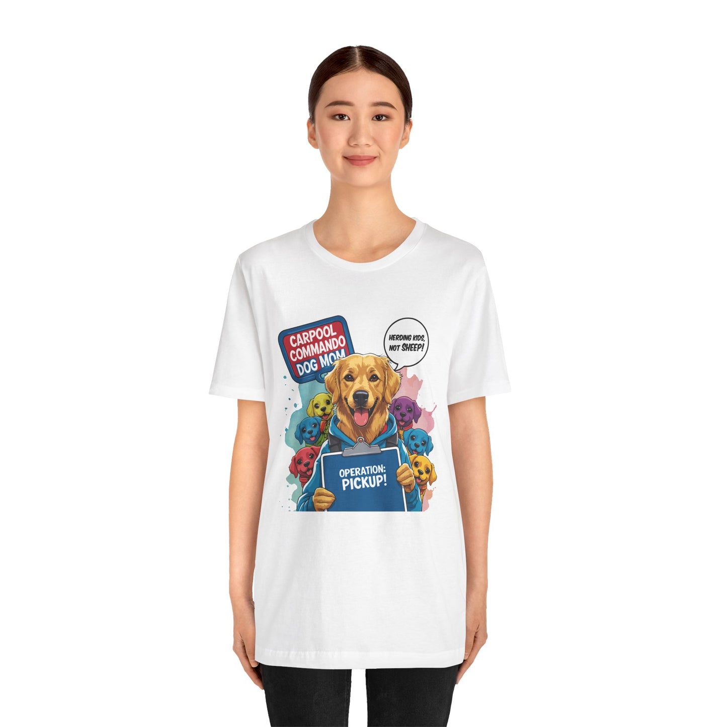 Dog Mom T-shirt, Carpool Commando School Pickup Survival, Funny Family Chaos