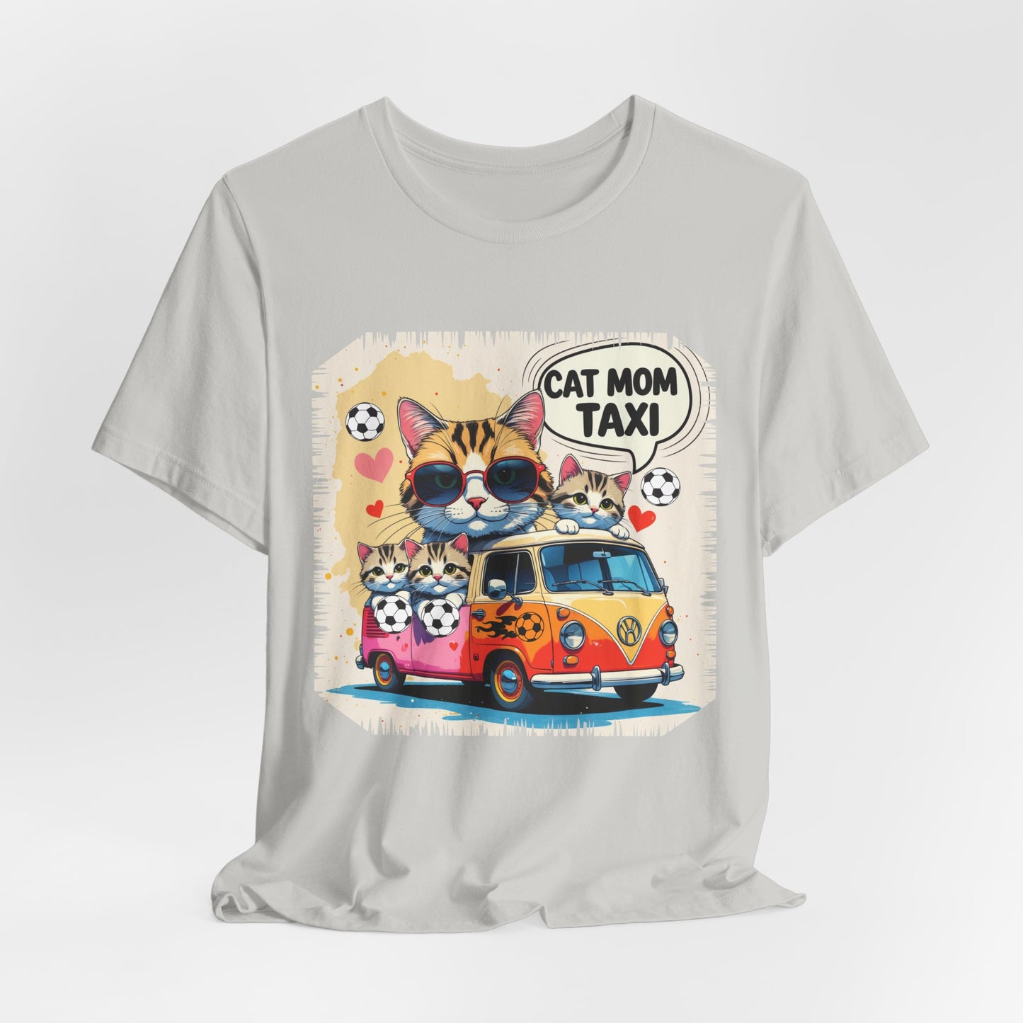 Cat Mom Taxi T-shirt Funny Chaos Soccer Carpool Meow Squad Humor