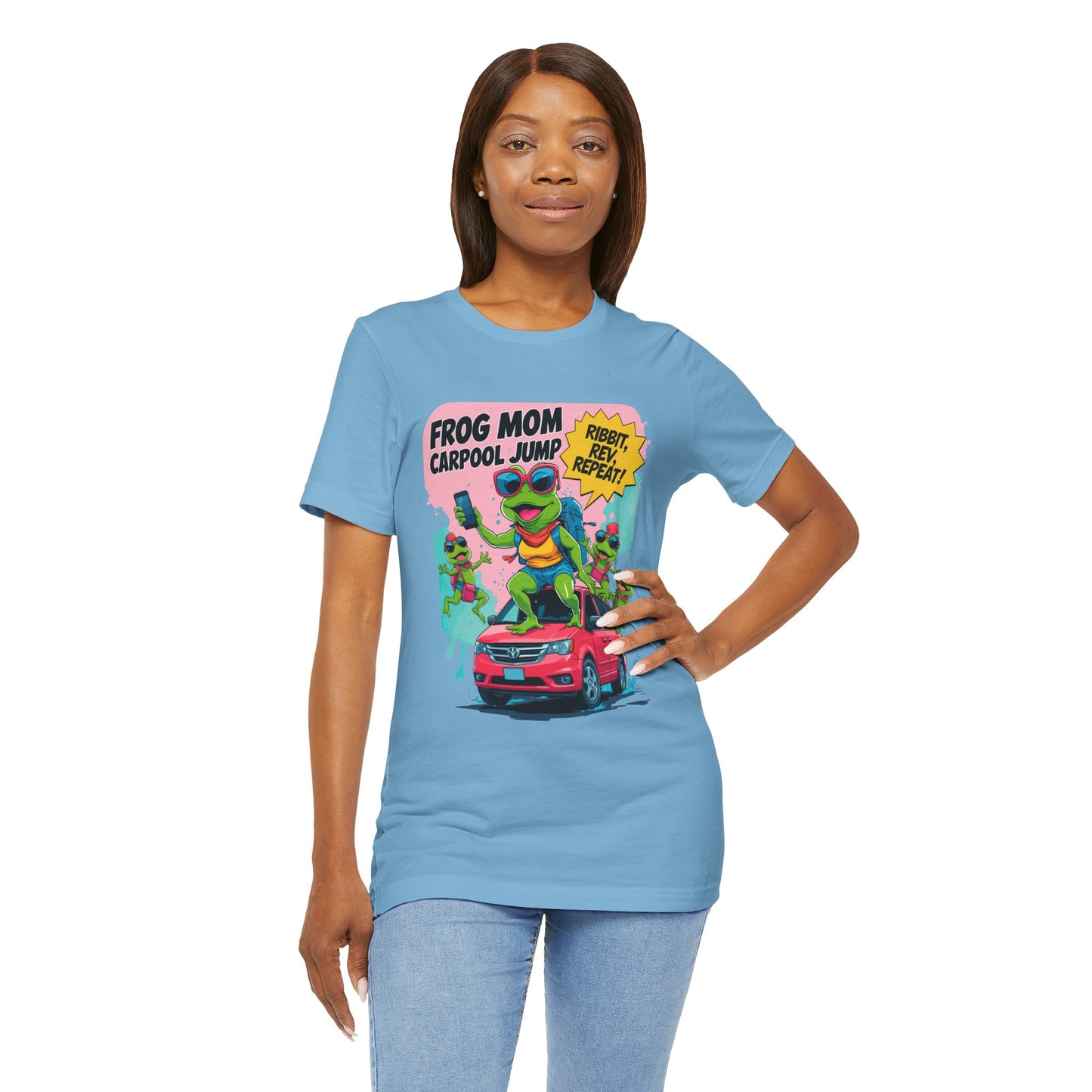 Frog Mom T-shirt Carpool Jump Chaos Rush Parent Commuter Humor