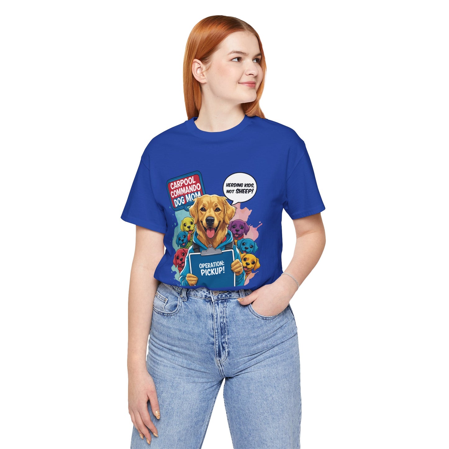 Dog Mom T-shirt, Carpool Commando School Pickup Survival, Funny Family Chaos