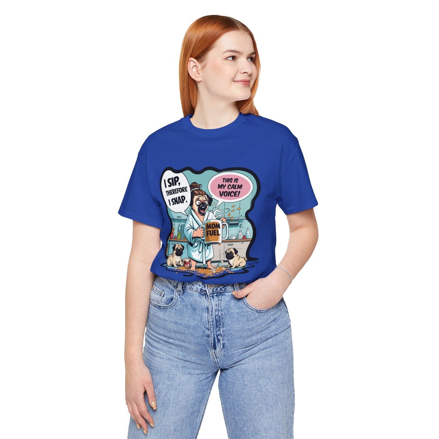 Coffee Pug Mama T-shirt Overworked Funny Tired Chaotic Kitchen