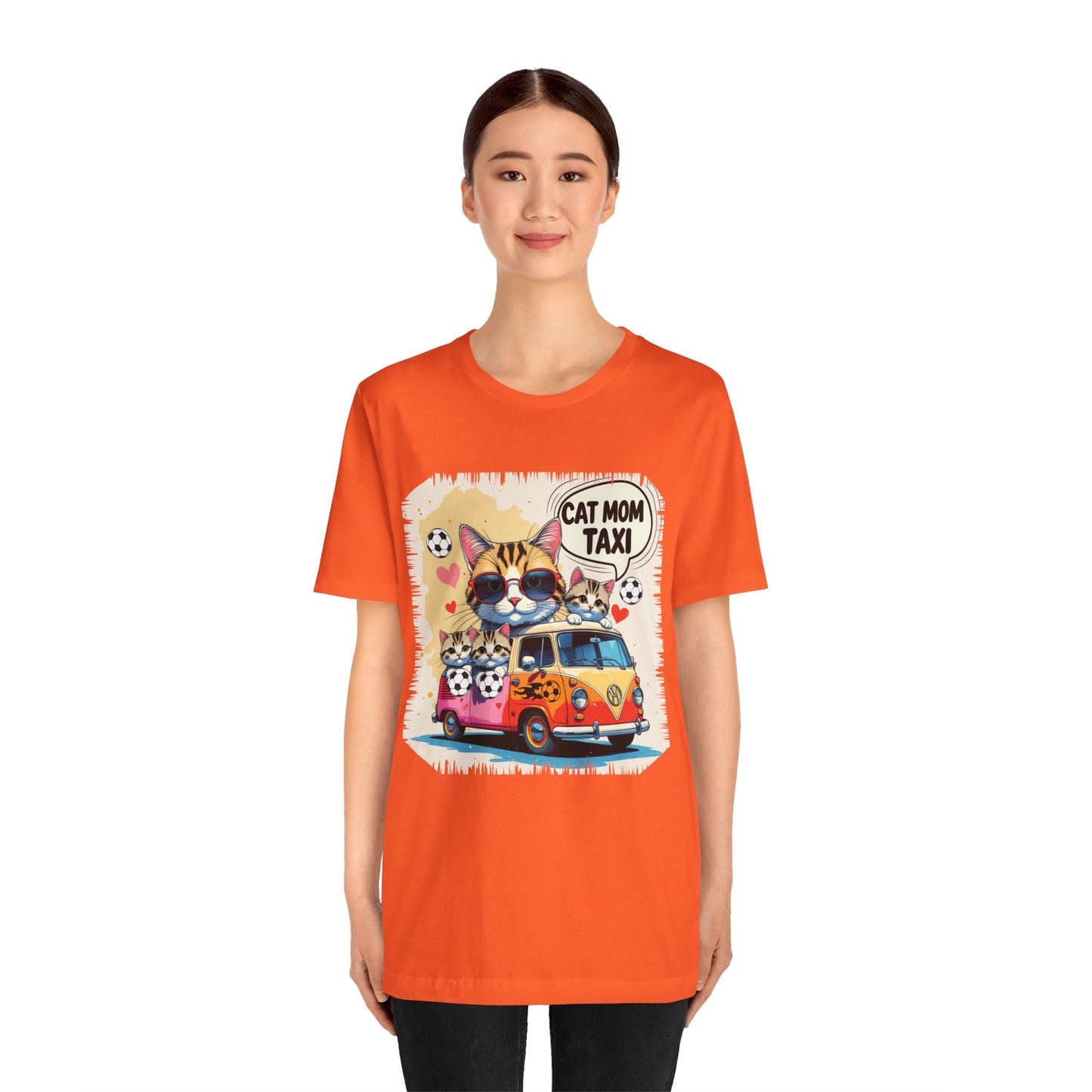 Cat Mom Taxi T-shirt Funny Chaos Soccer Carpool Meow Squad Humor
