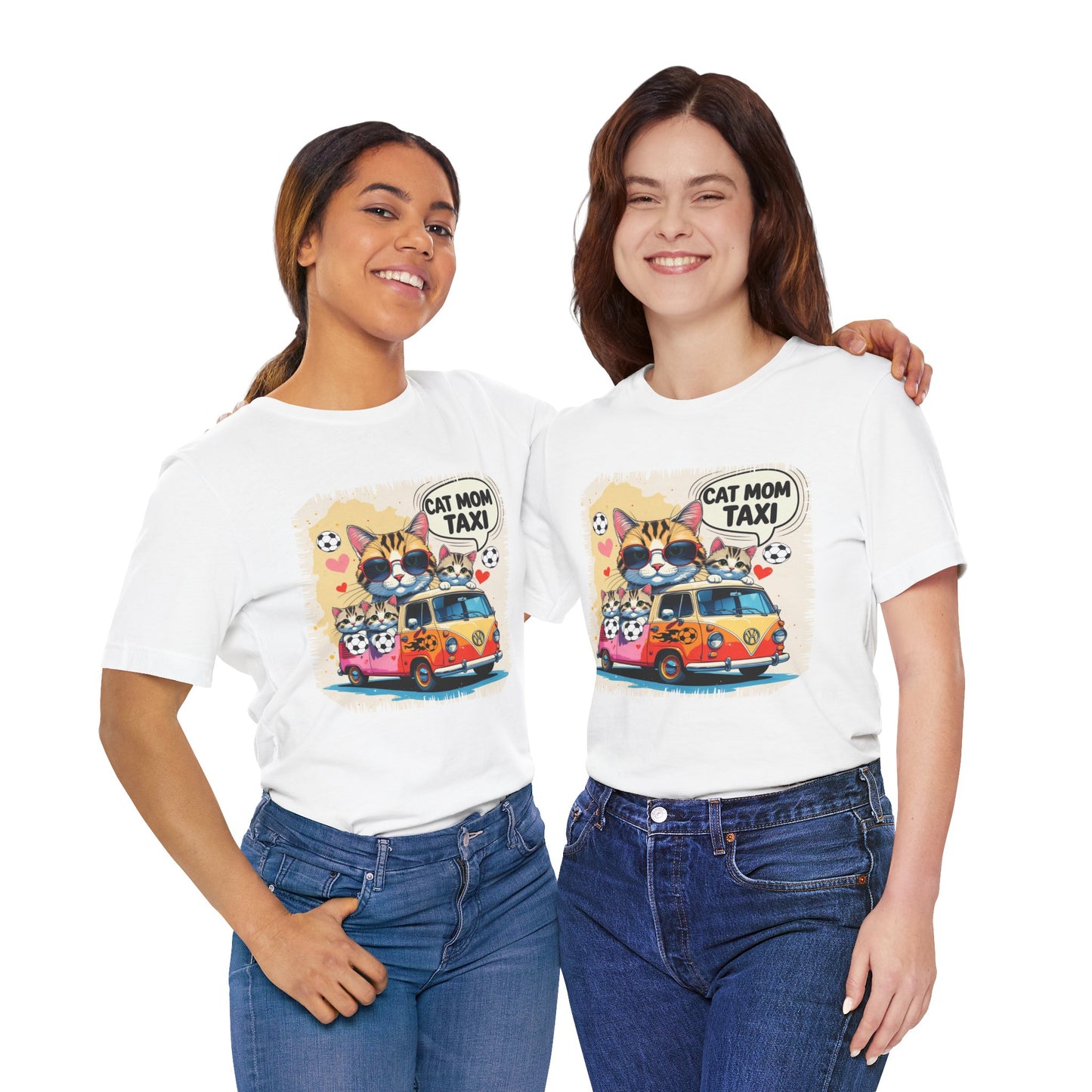 Cat Mom Taxi T-shirt Funny Chaos Soccer Carpool Meow Squad Humor