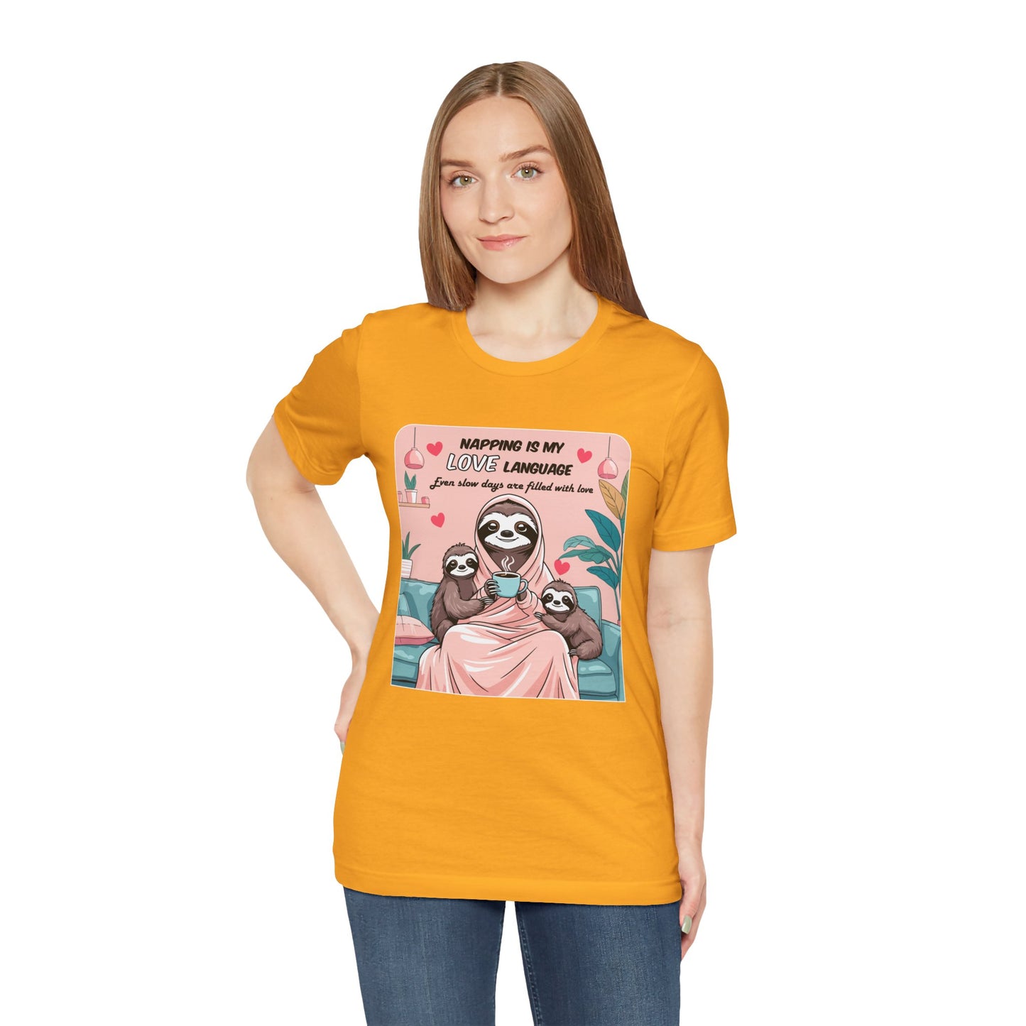 Sloth Mom T-shirt Funny Nap Life Coffee Couch Humor Slow Tired Morning Animal Shirt