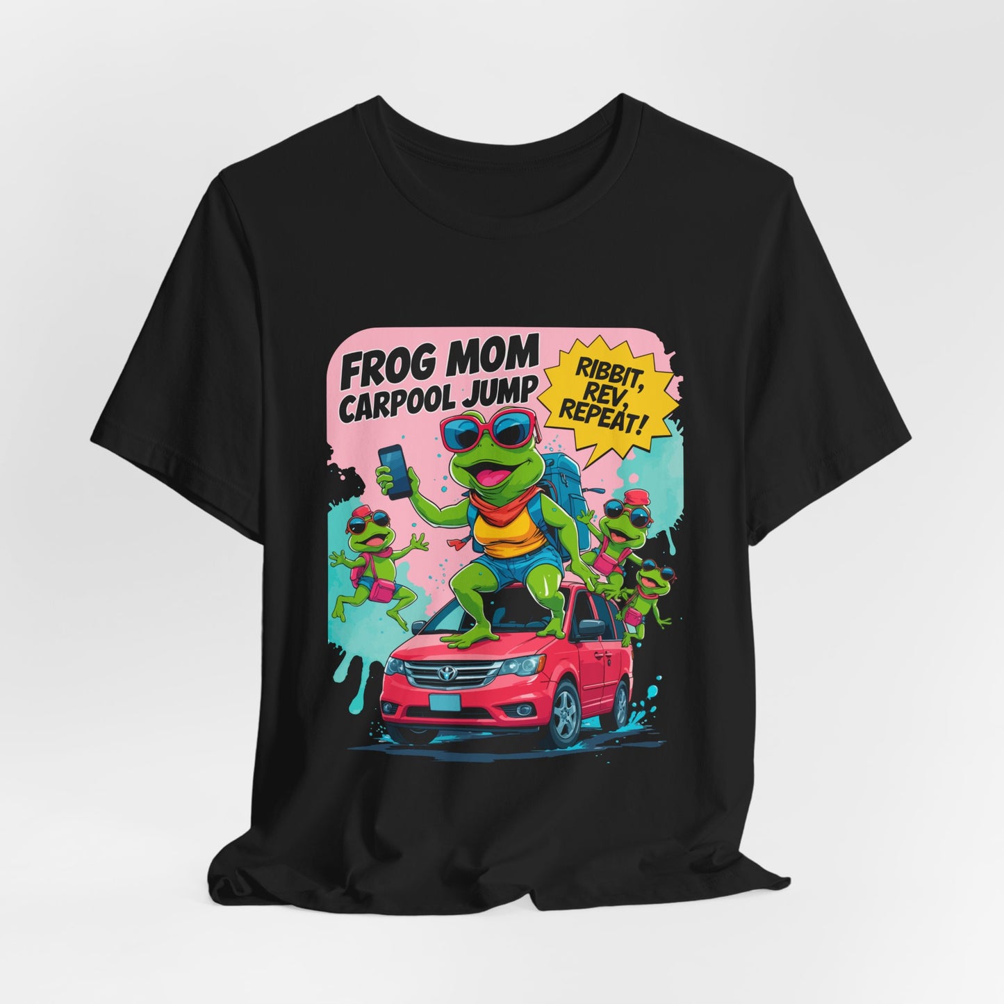 Frog Mom T-shirt Carpool Jump Chaos Rush Parent Commuter Humor