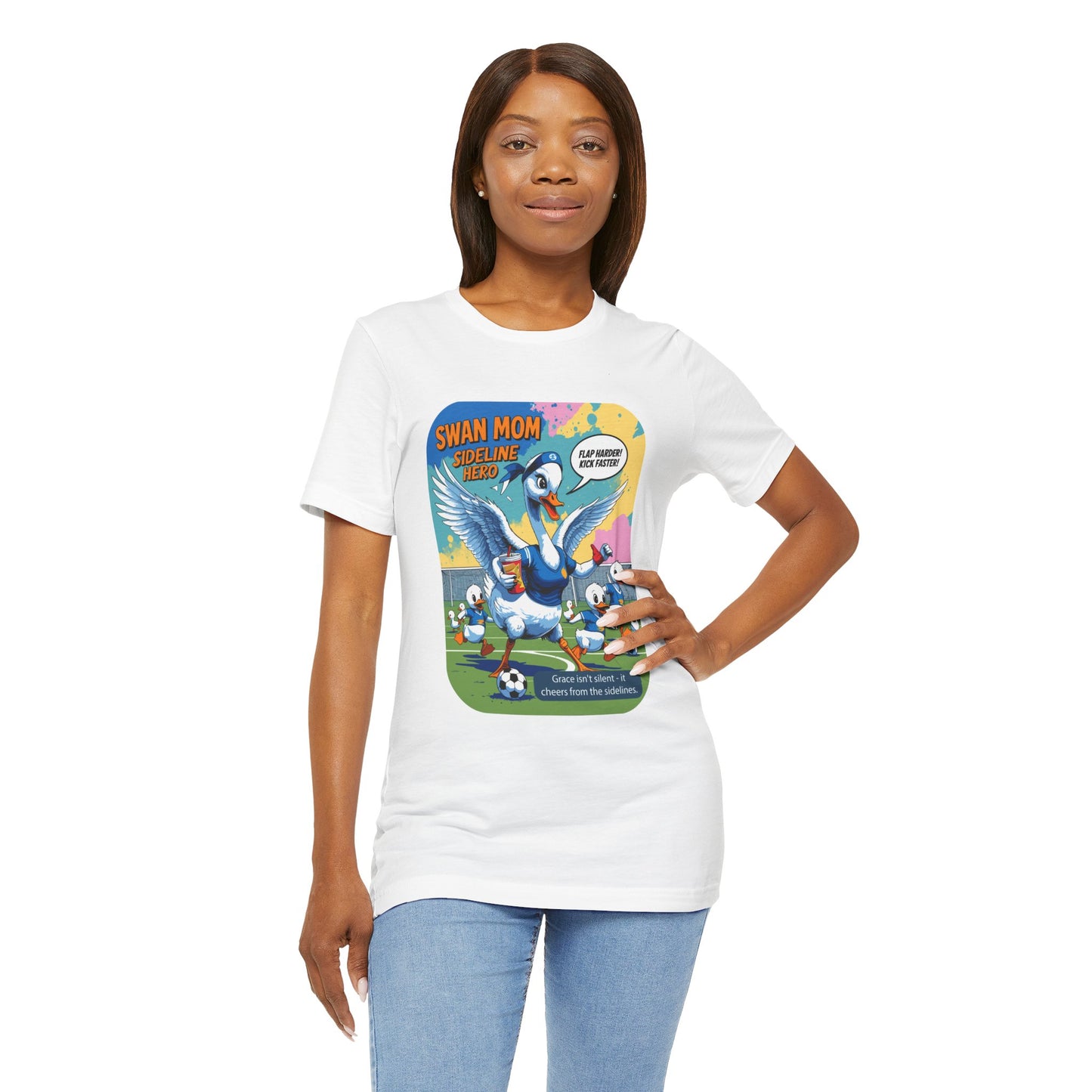 Swan Mom Soccer T-shirt Sideline Screams Funny Yell Game