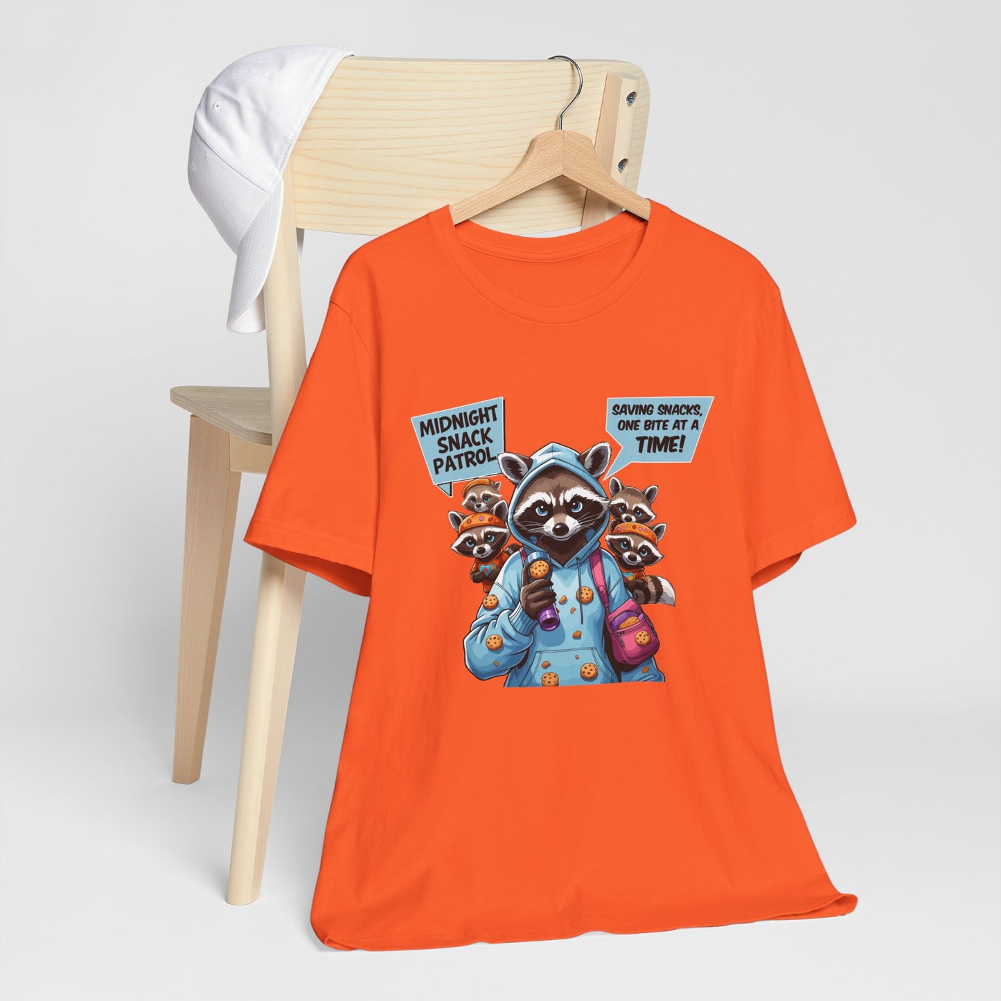 Raccoon Mom T-shirt, Snack Saviors Unite, Cozy Family Humor Adventure