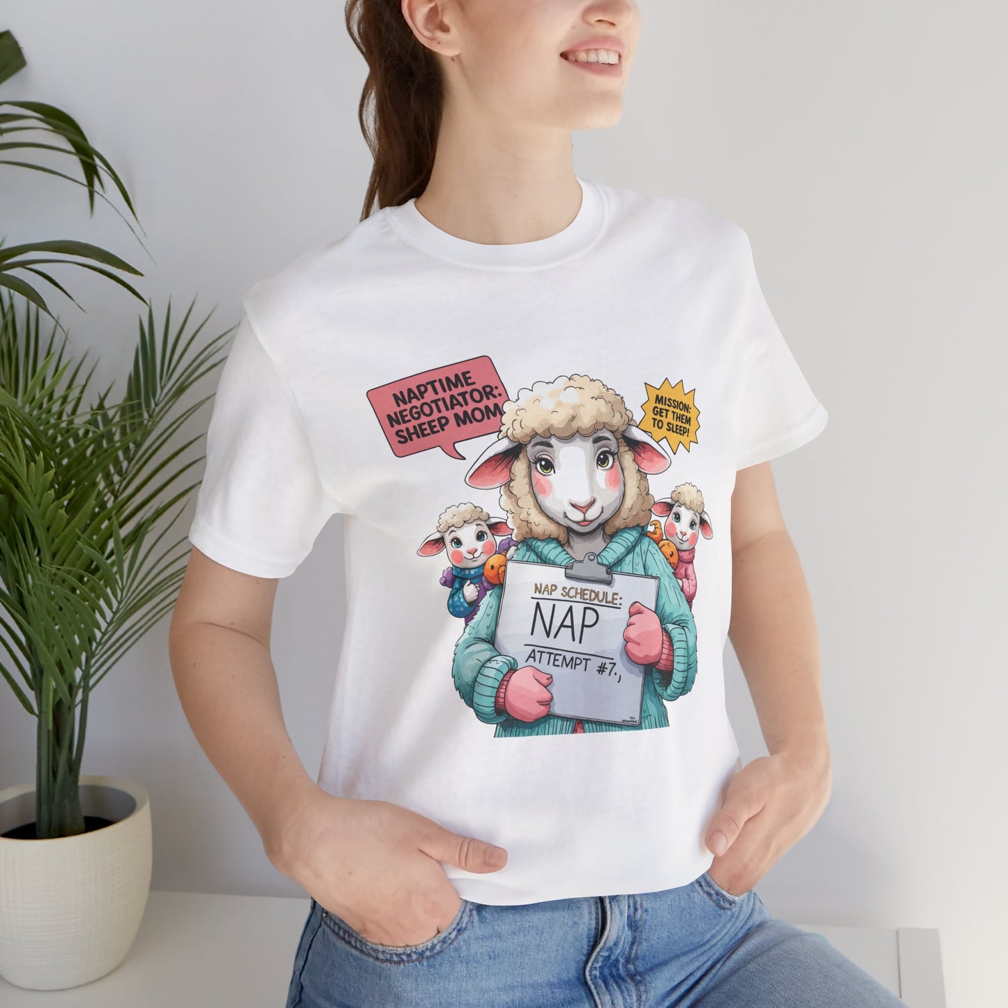Sheep Mom T-shirt, Cozy Parenting Journey, Funny Sleepy Life Gift