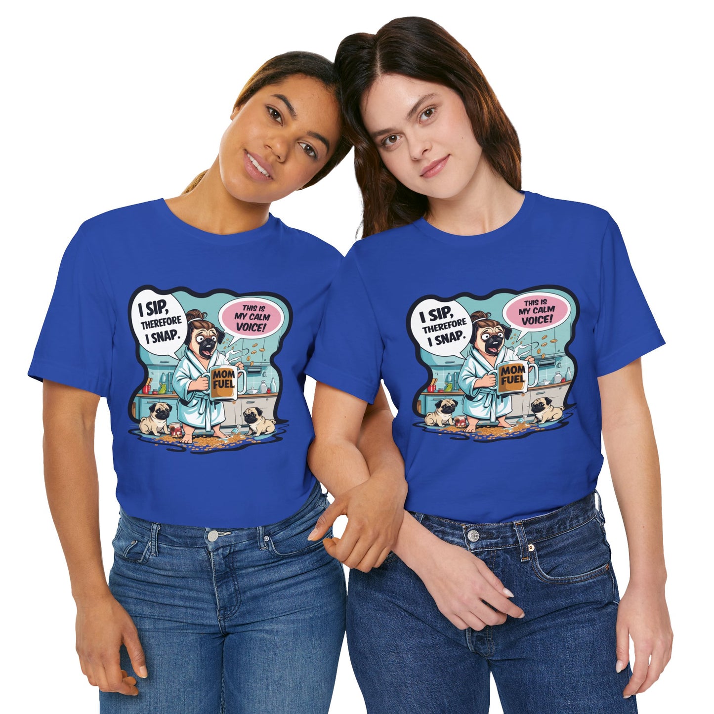 Coffee Pug Mama T-shirt Overworked Funny Tired Chaotic Kitchen