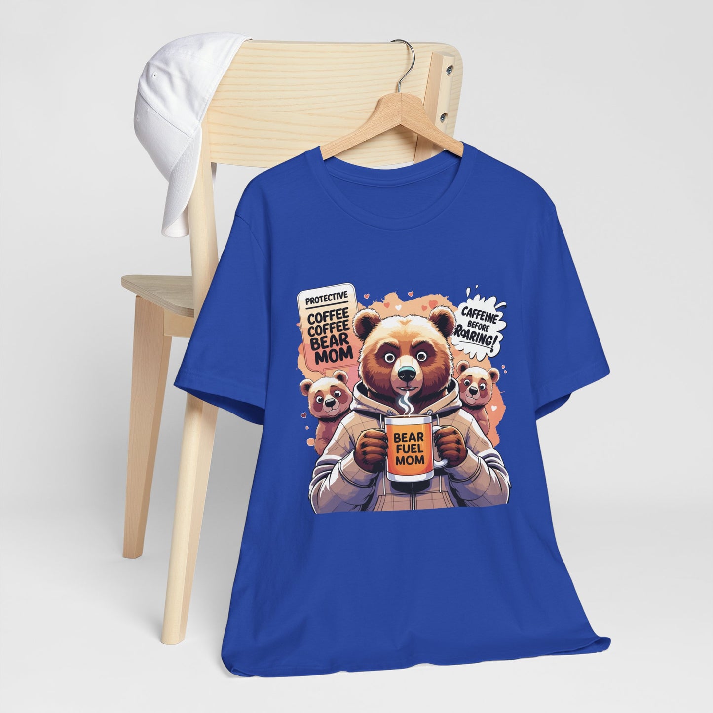 Bear Mom T-shirt, Coffee Survival Spirit, Cozy Family Humor Gift