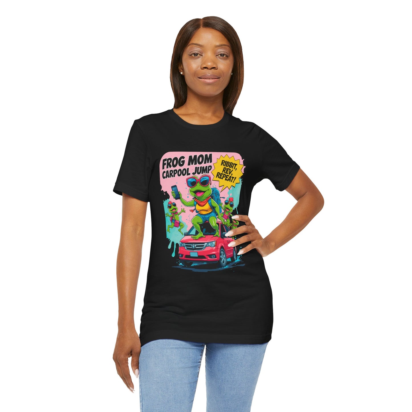 Frog Mom T-shirt Carpool Jump Chaos Rush Parent Commuter Humor