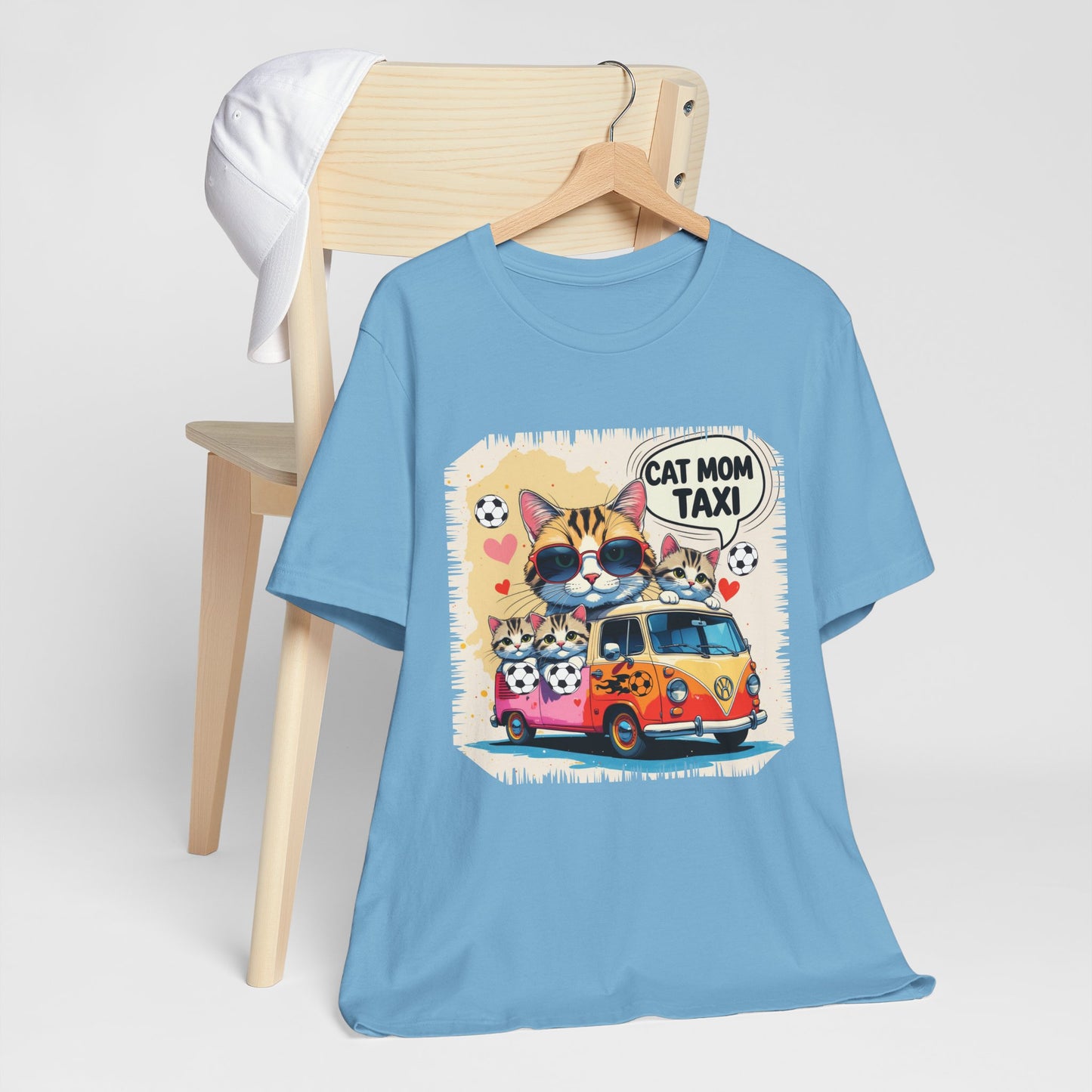 Cat Mom Taxi T-shirt Funny Chaos Soccer Carpool Meow Squad Humor