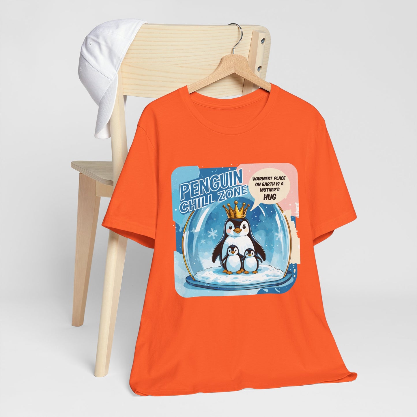 Penguin Mom Hug T-shirt Cute Arctic Warmth Humor Cozy Motherhood