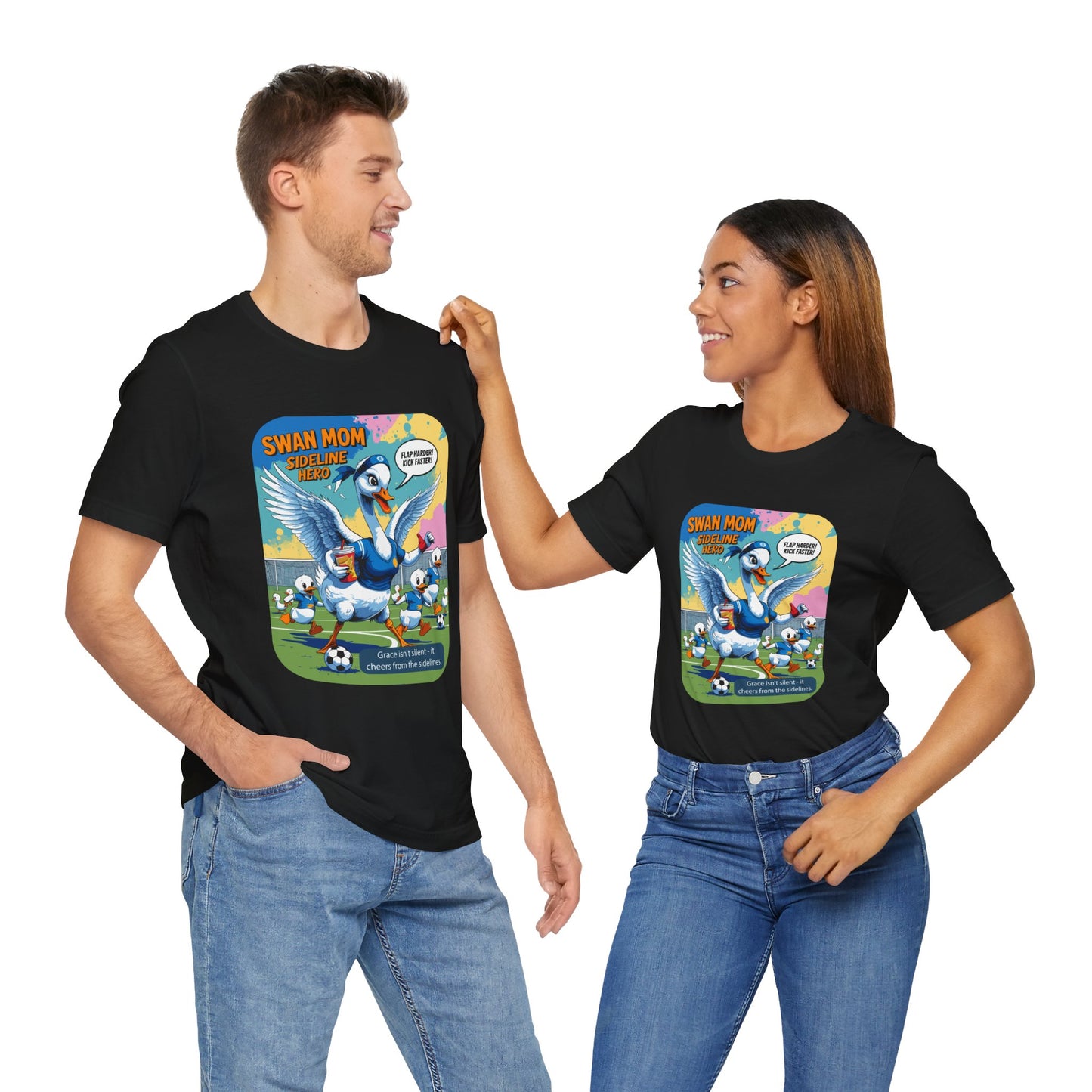 Swan Mom Soccer T-shirt Sideline Screams Funny Yell Game