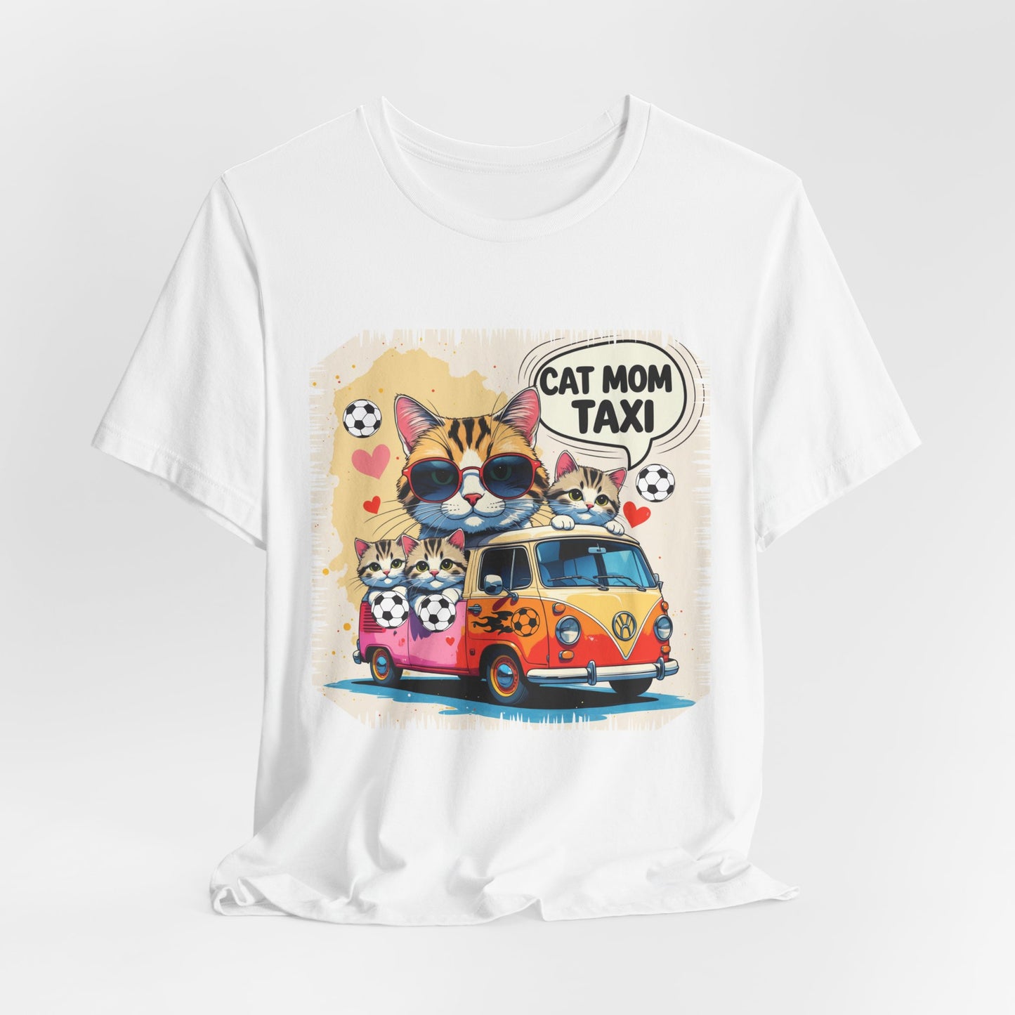 Cat Mom Taxi T-shirt Funny Chaos Soccer Carpool Meow Squad Humor