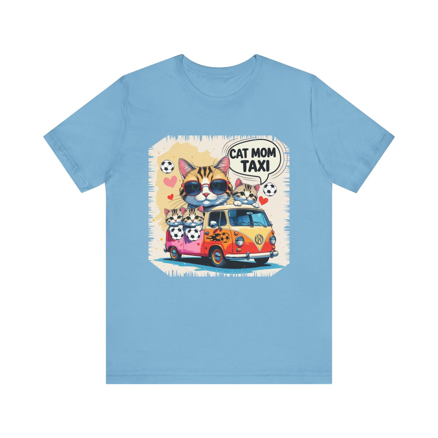Cat Mom Taxi T-shirt Funny Chaos Soccer Carpool Meow Squad Humor