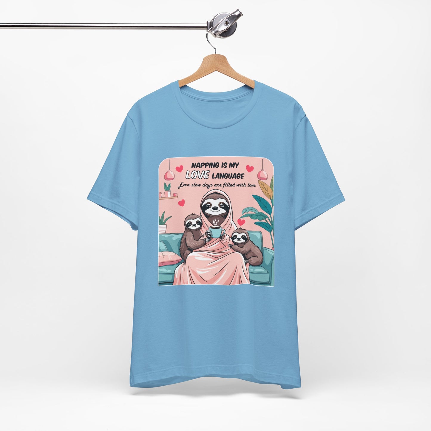 Sloth Mom T-shirt Funny Nap Life Coffee Couch Humor Slow Tired Morning Animal Shirt
