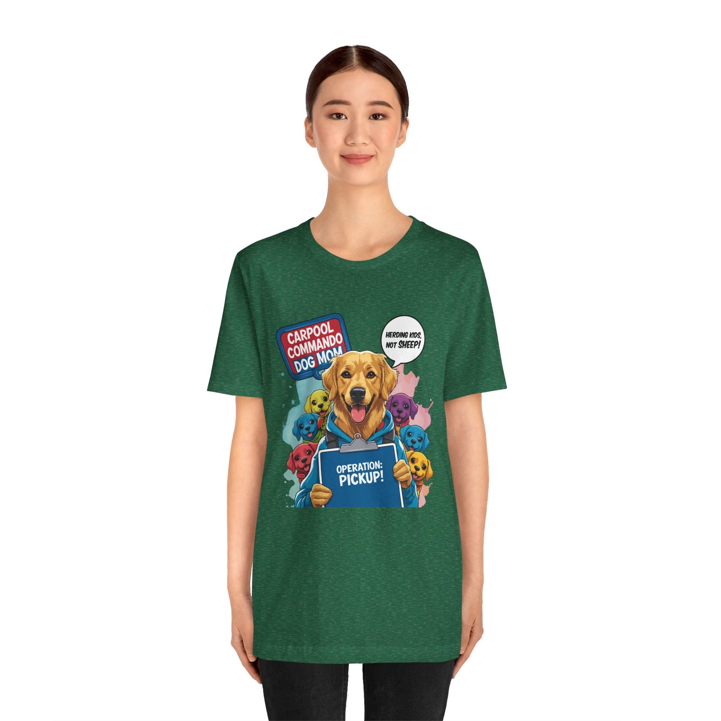 Dog Mom T-shirt, Carpool Commando School Pickup Survival, Funny Family Chaos