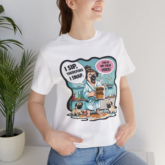 Coffee Pug Mama T-shirt Overworked Funny Tired Chaotic Kitchen