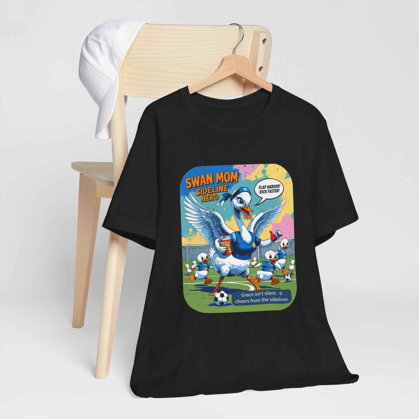 Swan Mom Soccer T-shirt Sideline Screams Funny Yell Game