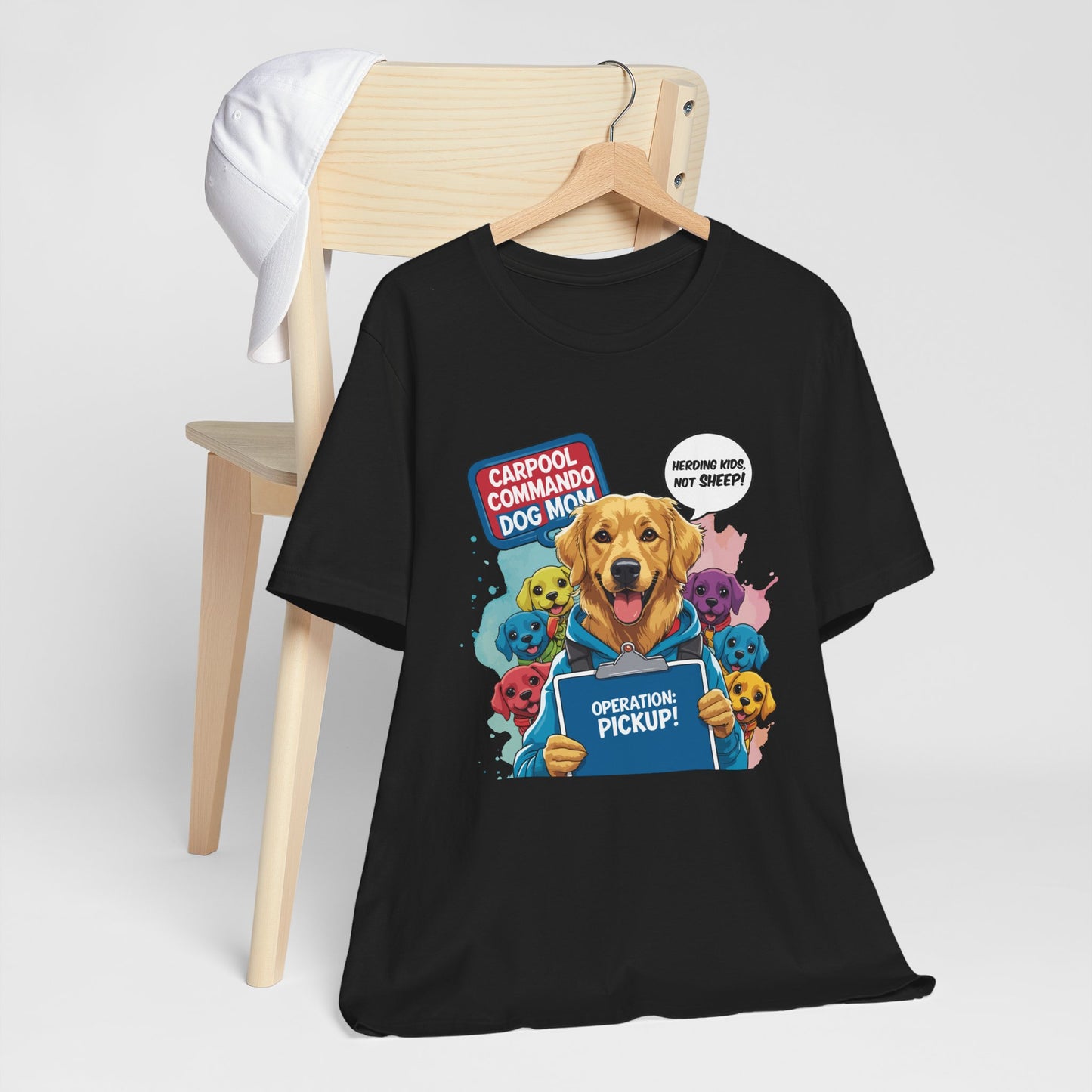 Dog Mom T-shirt, Carpool Commando School Pickup Survival, Funny Family Chaos