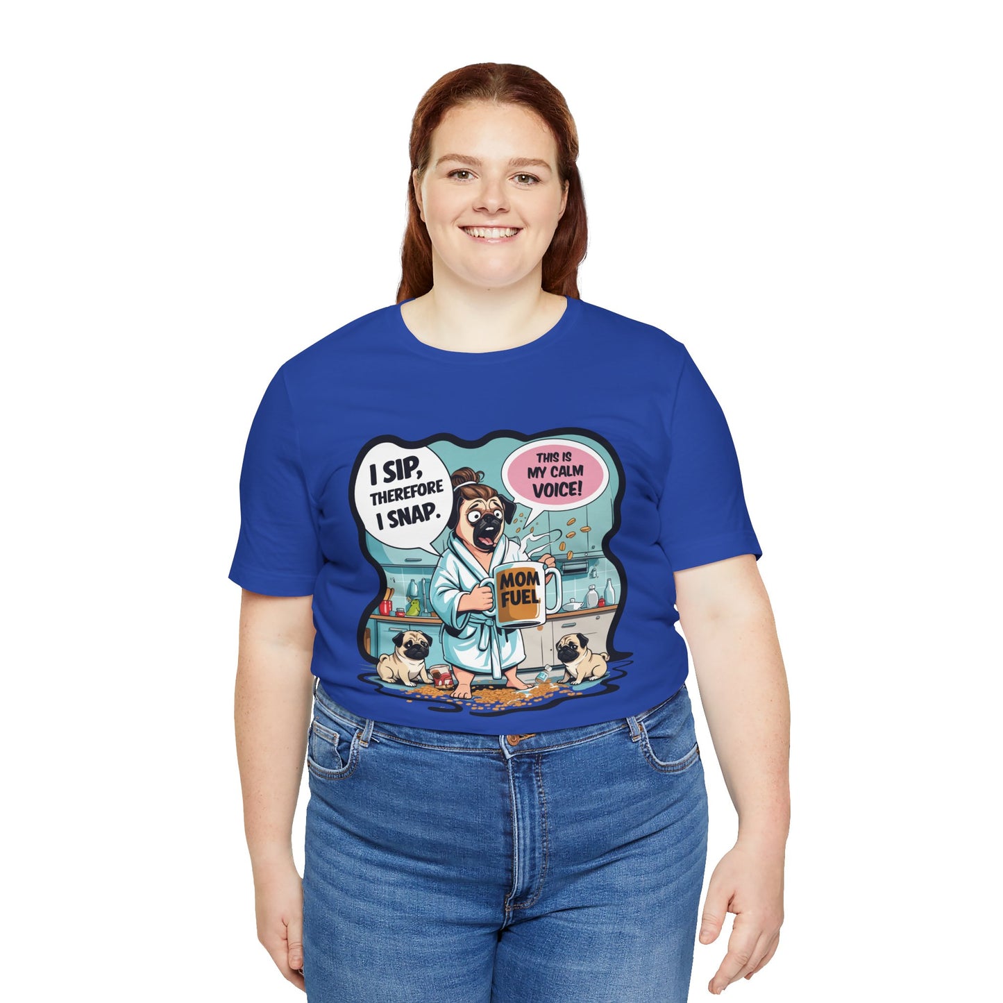 Coffee Pug Mama T-shirt Overworked Funny Tired Chaotic Kitchen