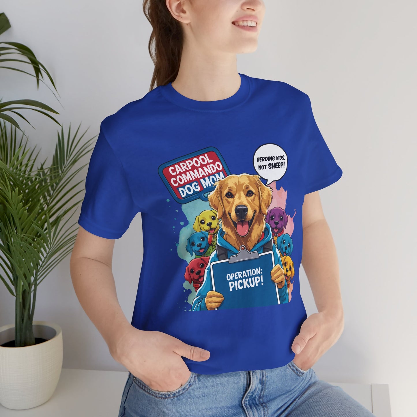Dog Mom T-shirt, Carpool Commando School Pickup Survival, Funny Family Chaos