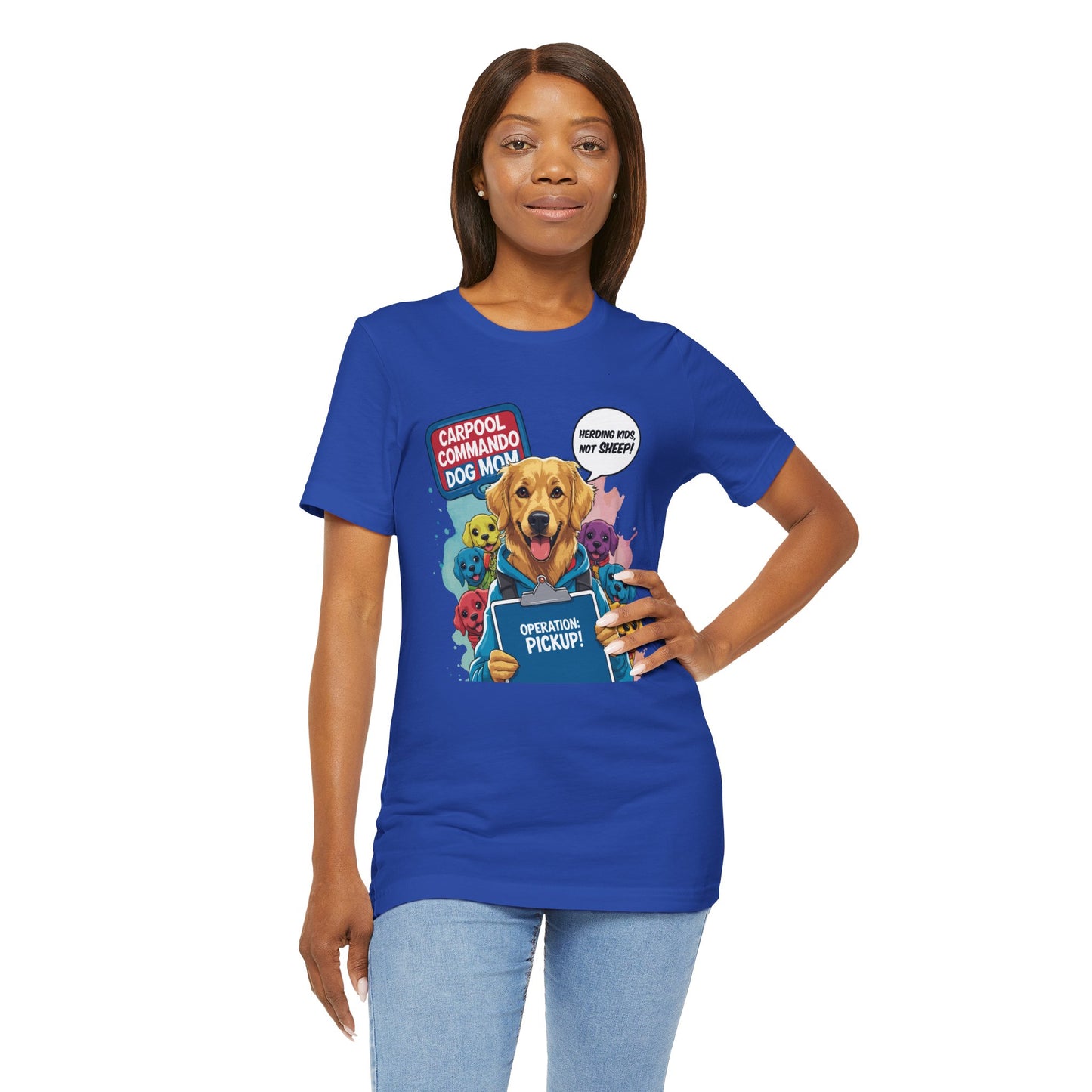 Dog Mom T-shirt, Carpool Commando School Pickup Survival, Funny Family Chaos