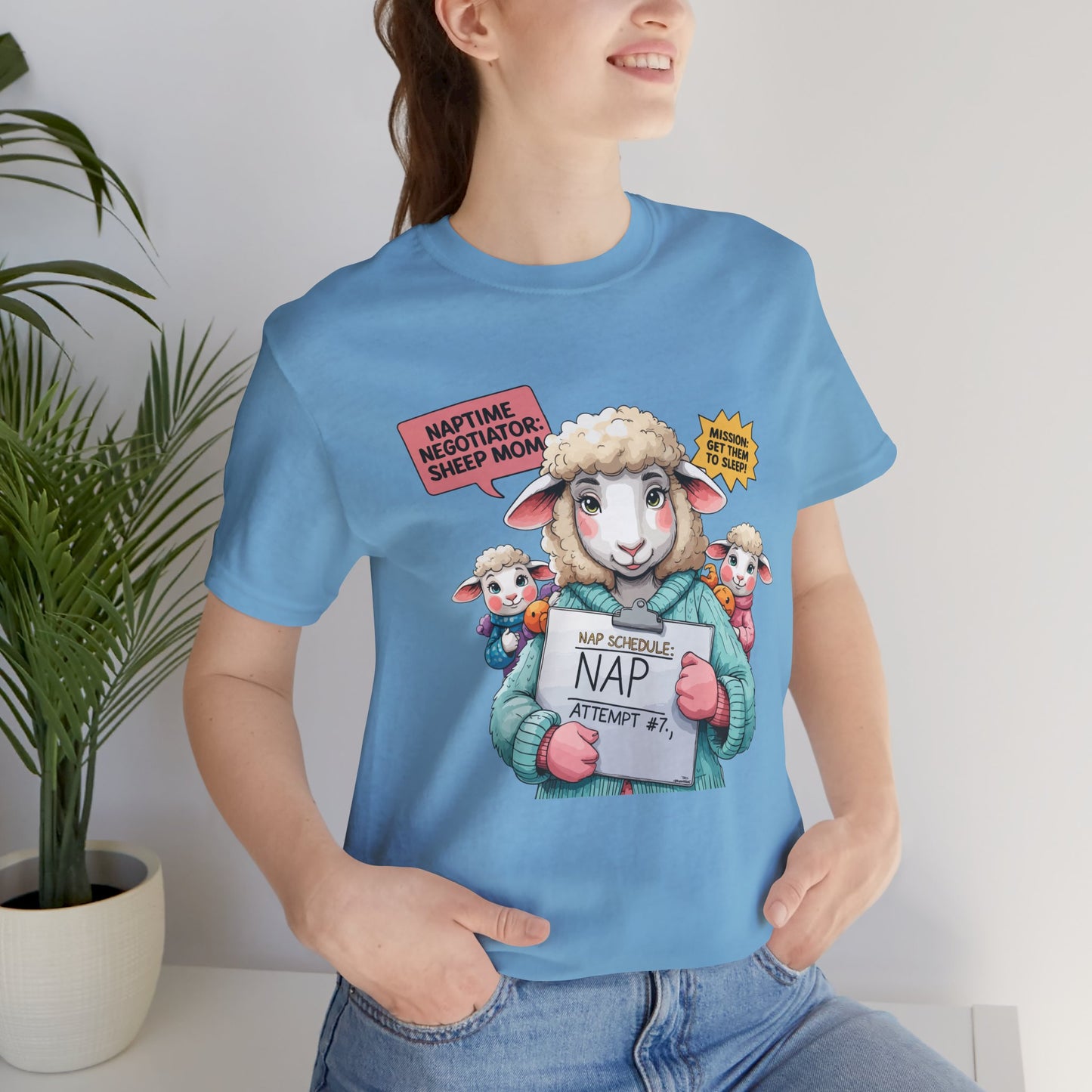 Sheep Mom T-shirt, Cozy Parenting Journey, Funny Sleepy Life Gift