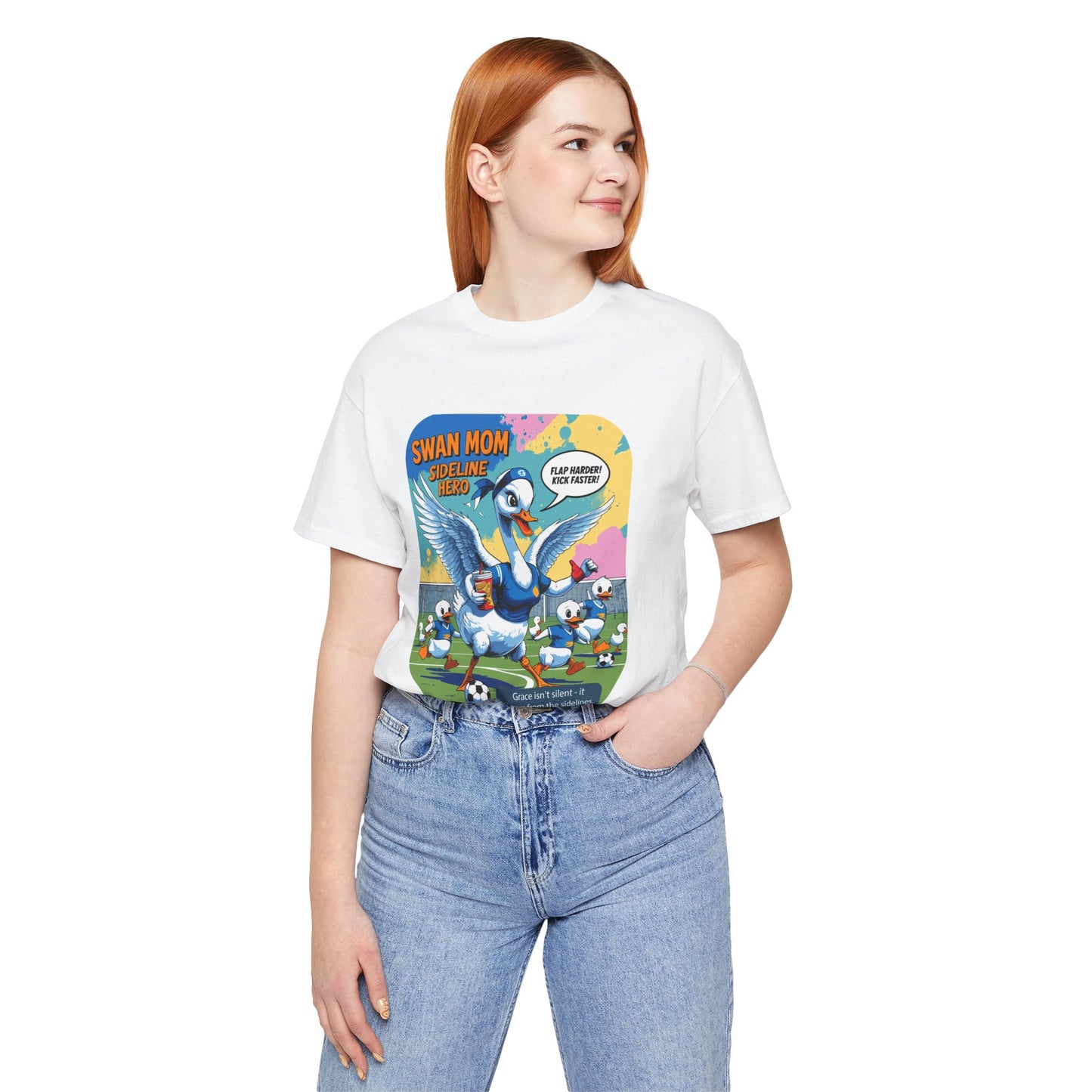 Swan Mom Soccer T-shirt Sideline Screams Funny Yell Game
