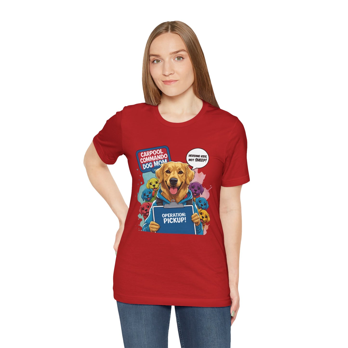 Dog Mom T-shirt, Carpool Commando School Pickup Survival, Funny Family Chaos