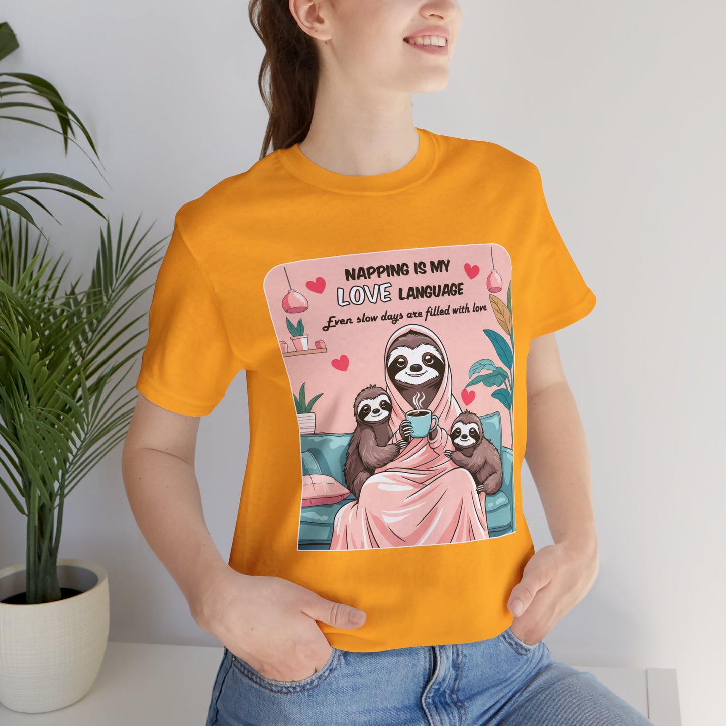 Sloth Mom T-shirt Funny Nap Life Coffee Couch Humor Slow Tired Morning Animal Shirt