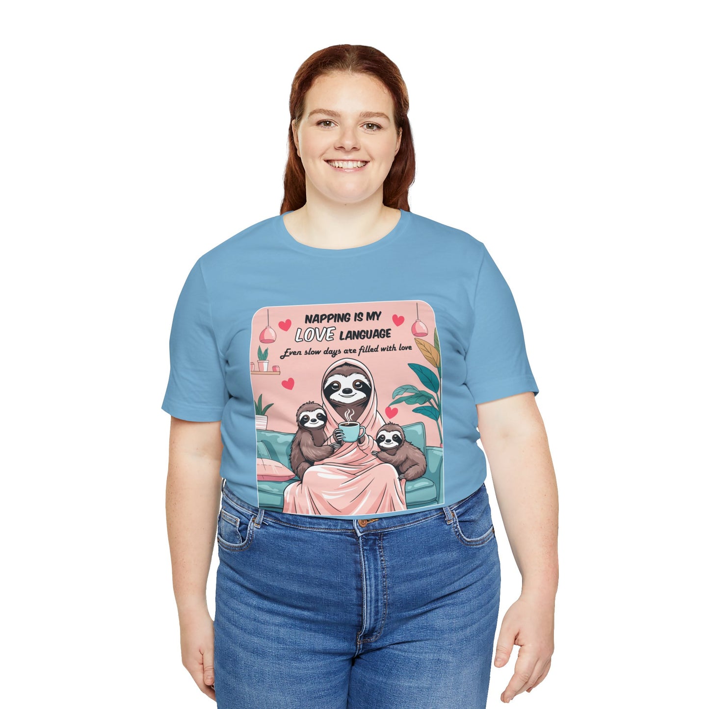 Sloth Mom T-shirt Funny Nap Life Coffee Couch Humor Slow Tired Morning Animal Shirt