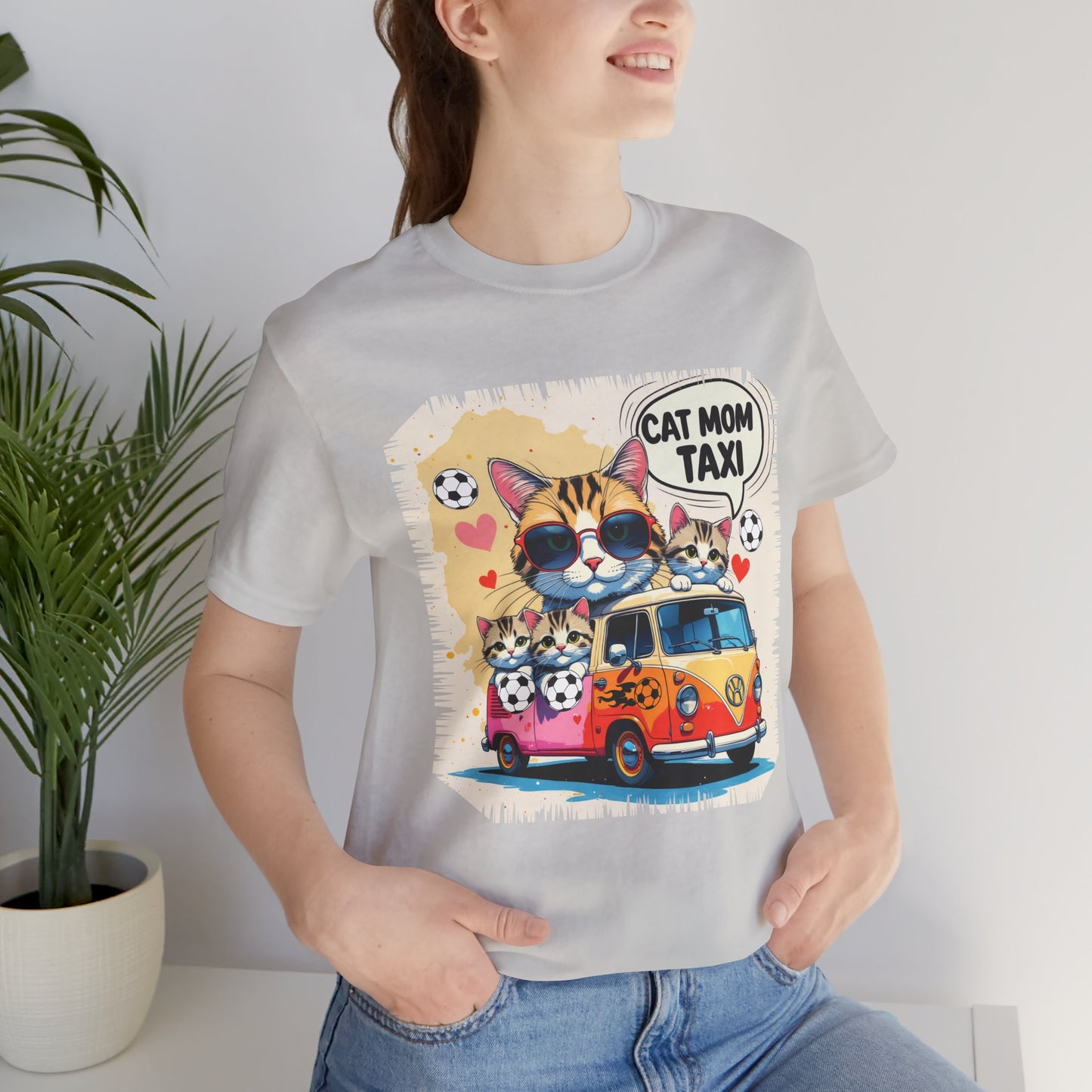 Cat Mom Taxi T-shirt Funny Chaos Soccer Carpool Meow Squad Humor