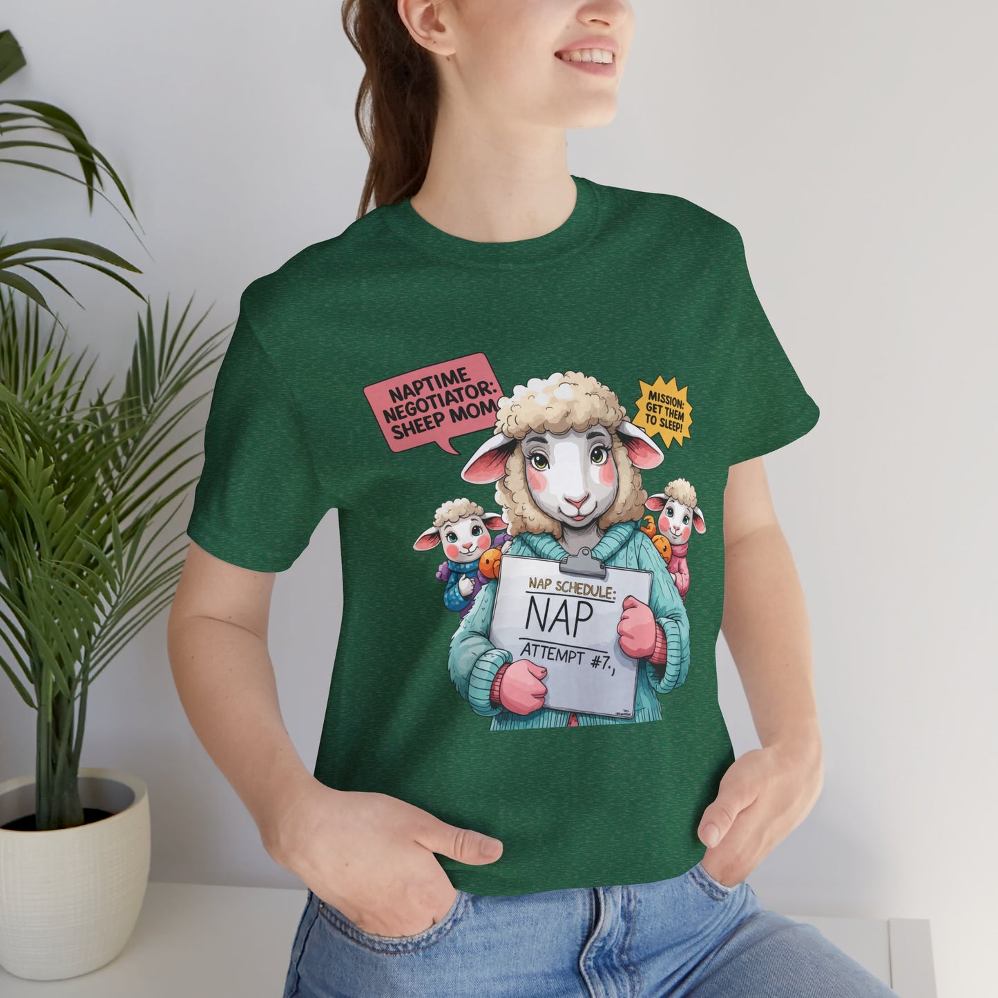 Sheep Mom T-shirt, Cozy Parenting Journey, Funny Sleepy Life Gift