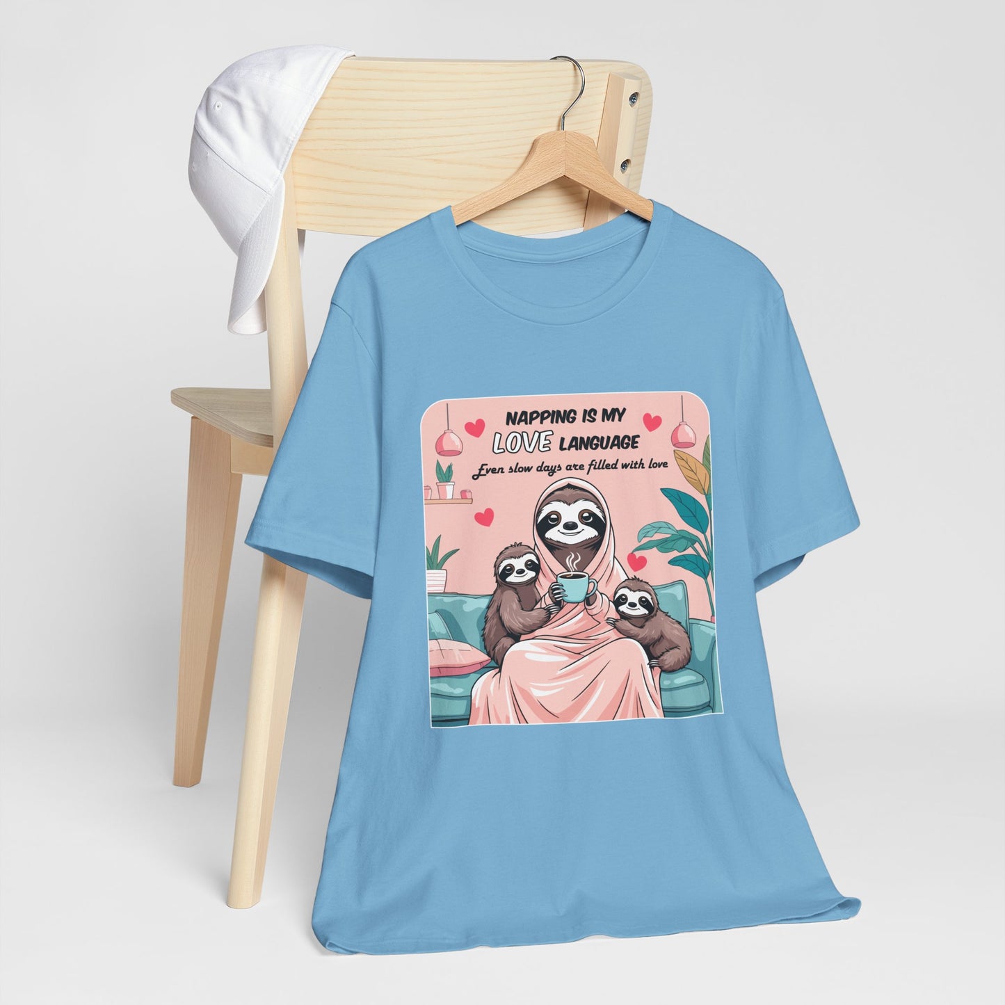 Sloth Mom T-shirt Funny Nap Life Coffee Couch Humor Slow Tired Morning Animal Shirt
