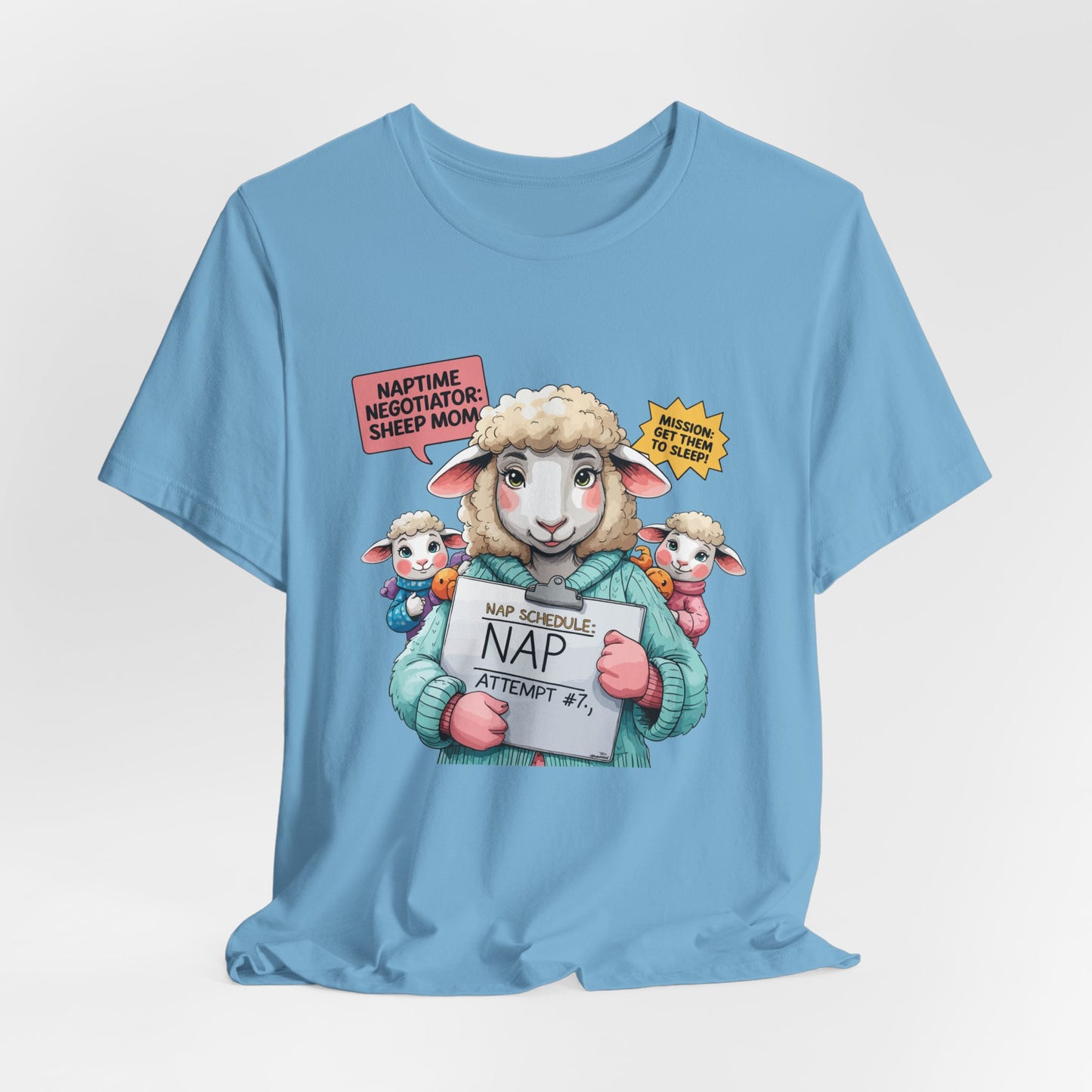 Sheep Mom T-shirt, Cozy Parenting Journey, Funny Sleepy Life Gift