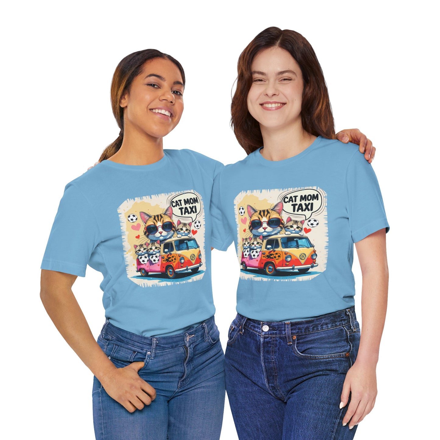 Cat Mom Taxi T-shirt Funny Chaos Soccer Carpool Meow Squad Humor