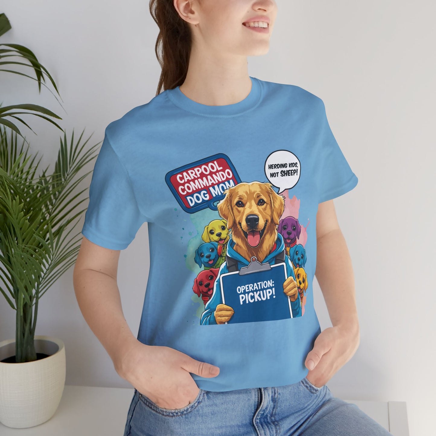 Dog Mom T-shirt, Carpool Commando School Pickup Survival, Funny Family Chaos