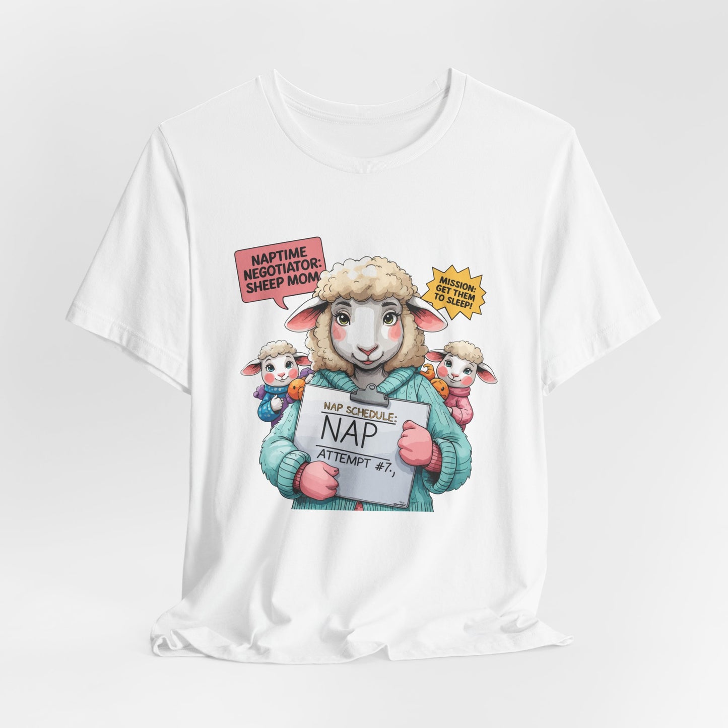 Sheep Mom T-shirt, Cozy Parenting Journey, Funny Sleepy Life Gift