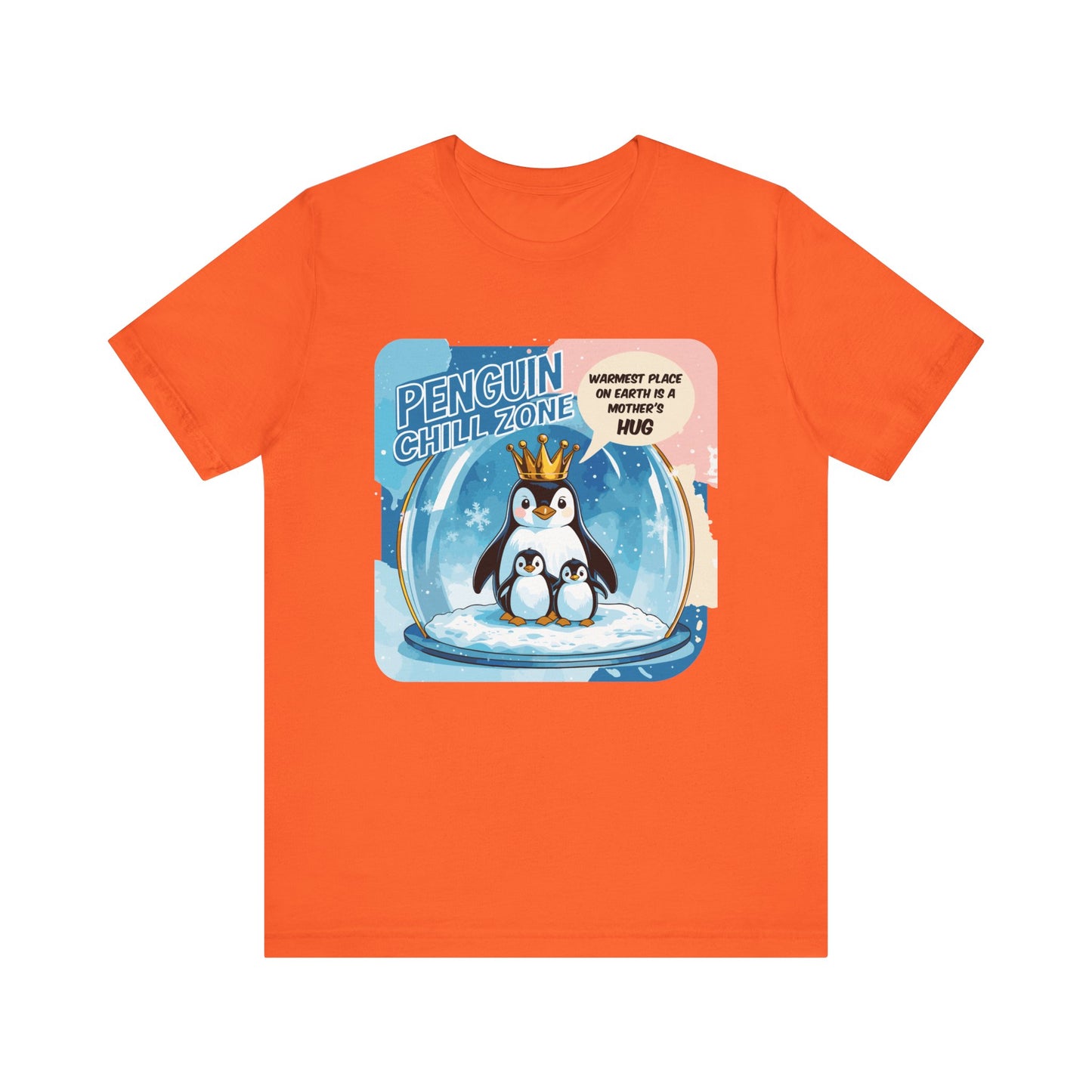 Penguin Mom Hug T-shirt Cute Arctic Warmth Humor Cozy Motherhood