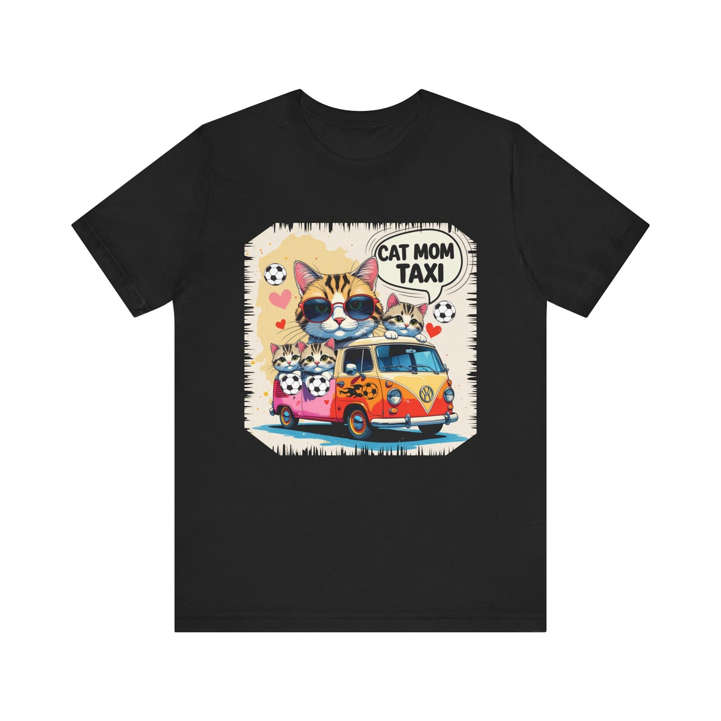 Cat Mom Taxi T-shirt Funny Chaos Soccer Carpool Meow Squad Humor